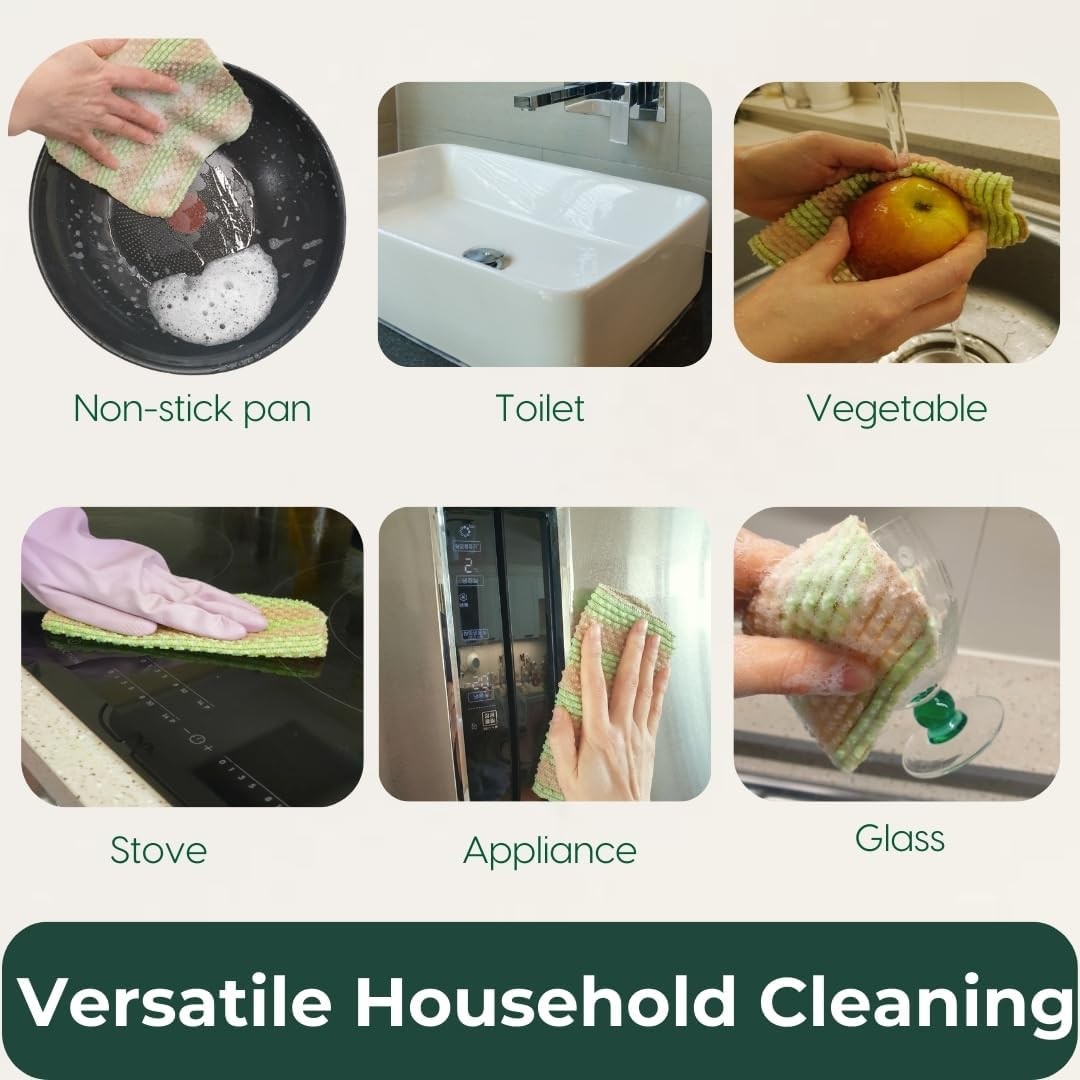 Plant-Based Dish Scrubber [10 Pack] – Non-Scratch Corn Scourer, Odor-Kitchen