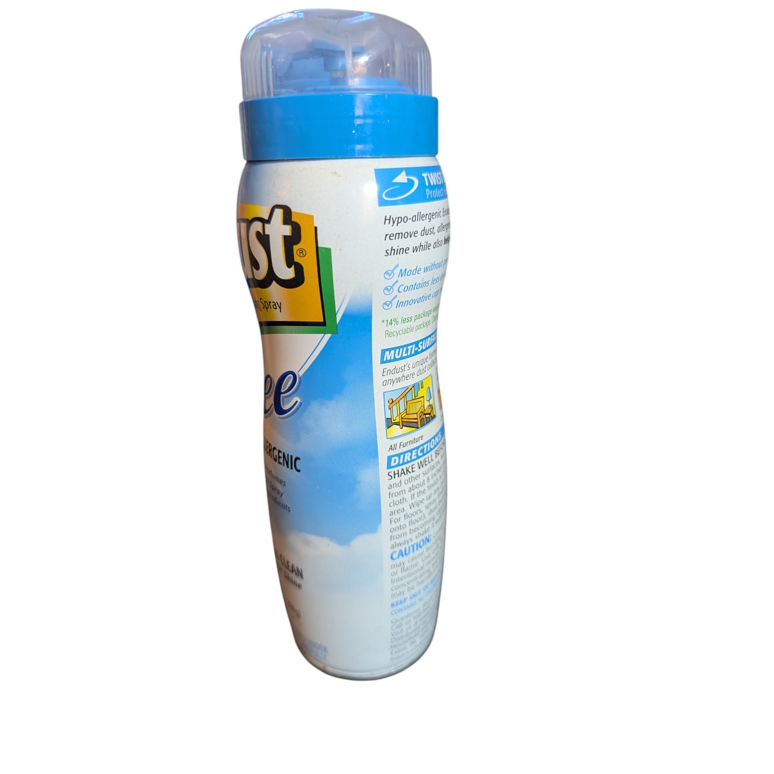 Endust Hypo-Allergenic Fragrance-Free Cleaning Spray 10 Fl Oz