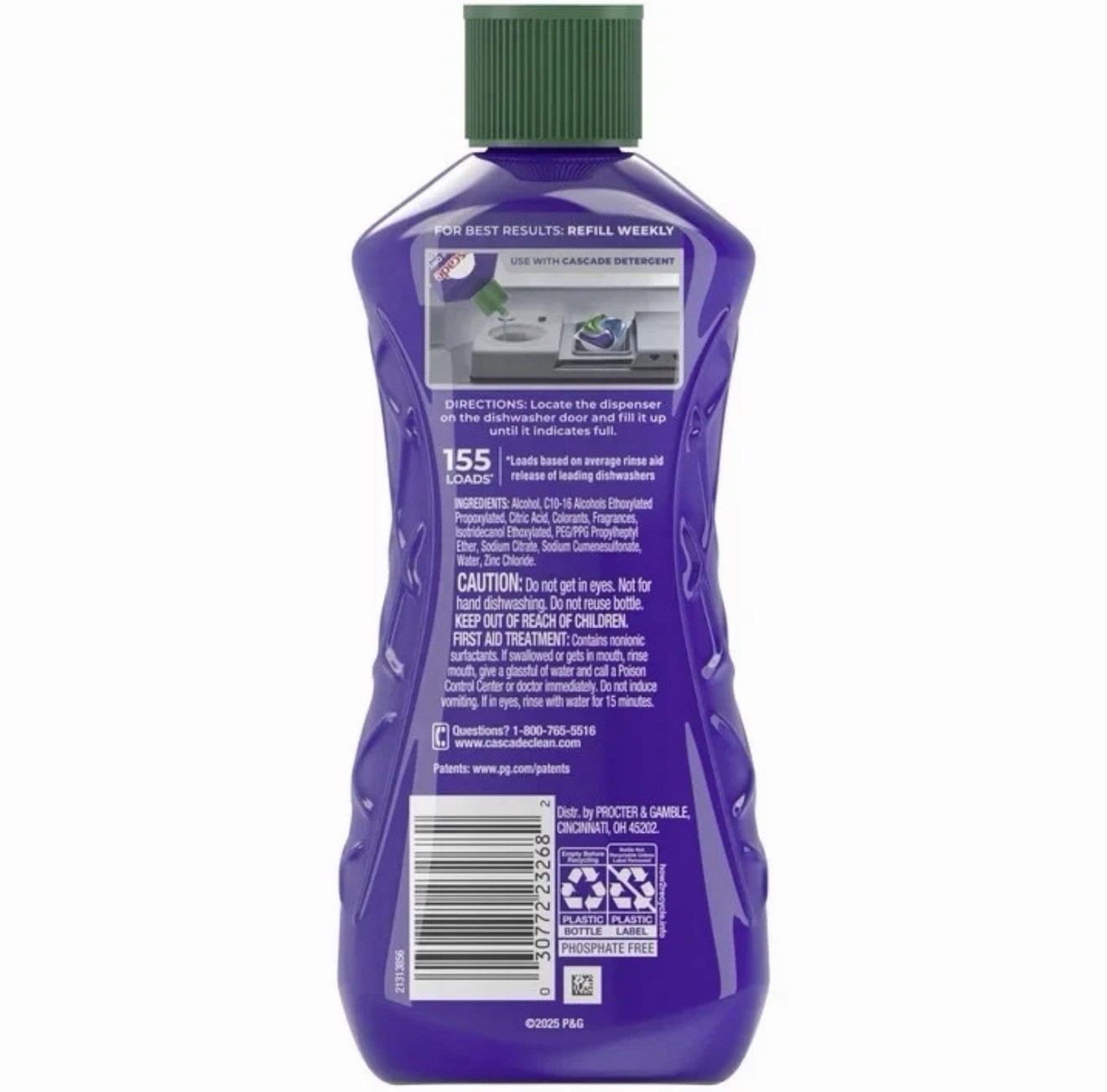 Cascade Rinse Aid Clean & Dry Booster 16oz Spot Free Shine Fast Dry Dishwasher