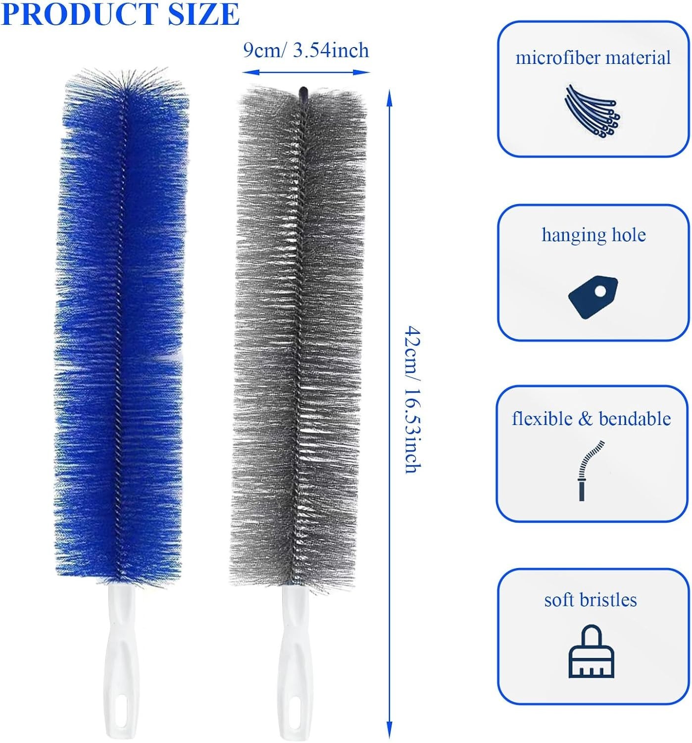 2 Pack Cobweb Dusters, Bendable Fan Cleaning Brush, Flexible Ceiling Fan Clea…