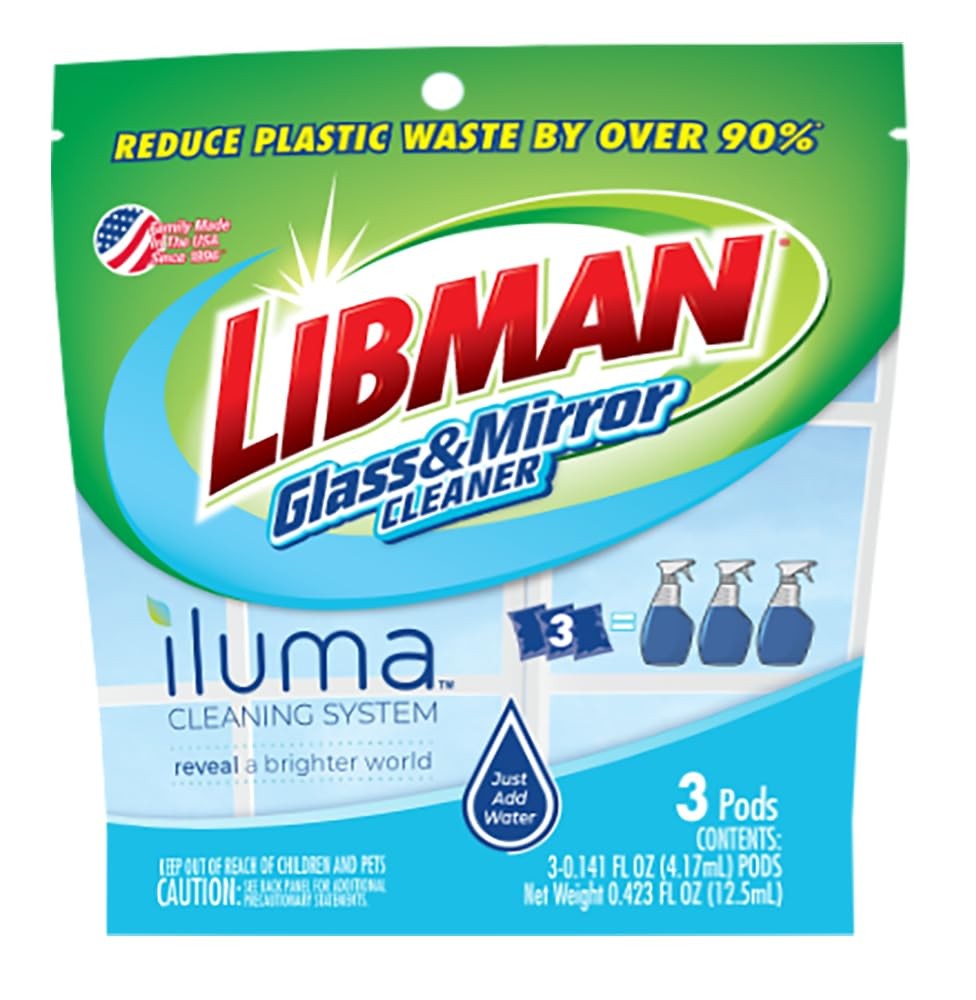 Libman Iluma Glass & Mirror Cleaner Refill | Window Cleaning Pods Glass & Mir…