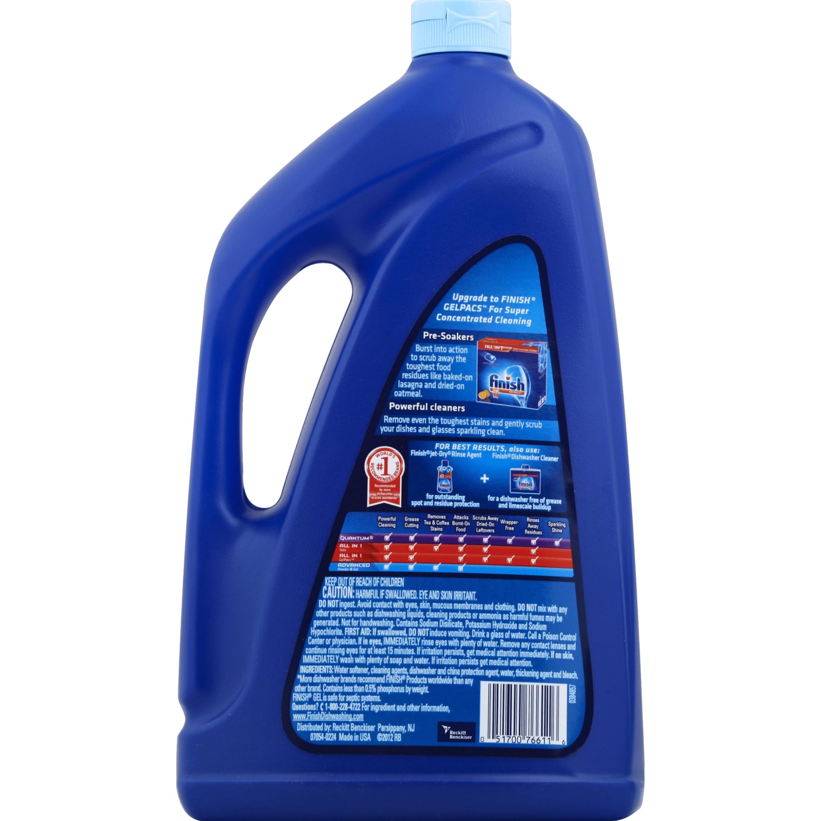 Finish Gel Liquid Dishwasher Detergent, Advanced Deep Cleaning Power Dish Soap,