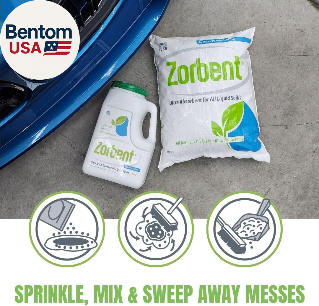 Liquid Spill Cleanup 10 Quart Bag | 16X More Absorbent for Grease, Oil, Blood –