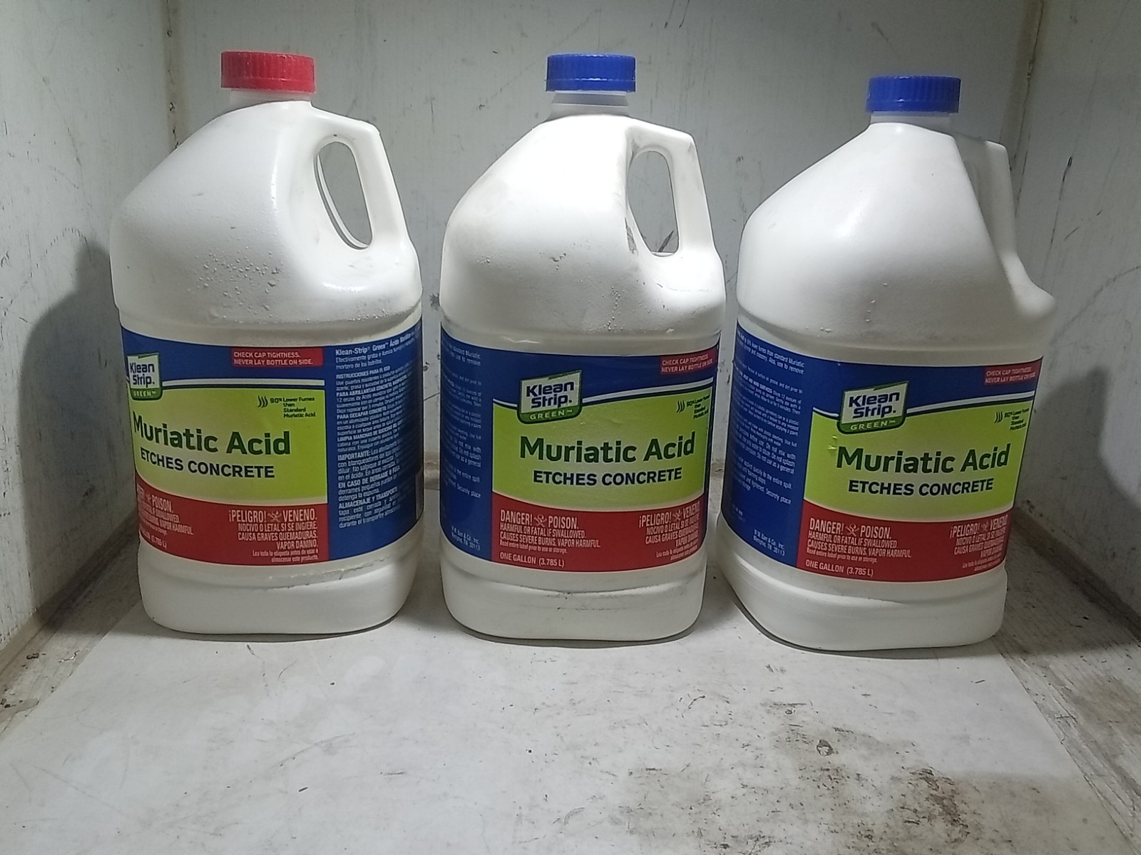 Lot of 3 Klean Strip Muriatic Acid 1 Gallon (O5C)