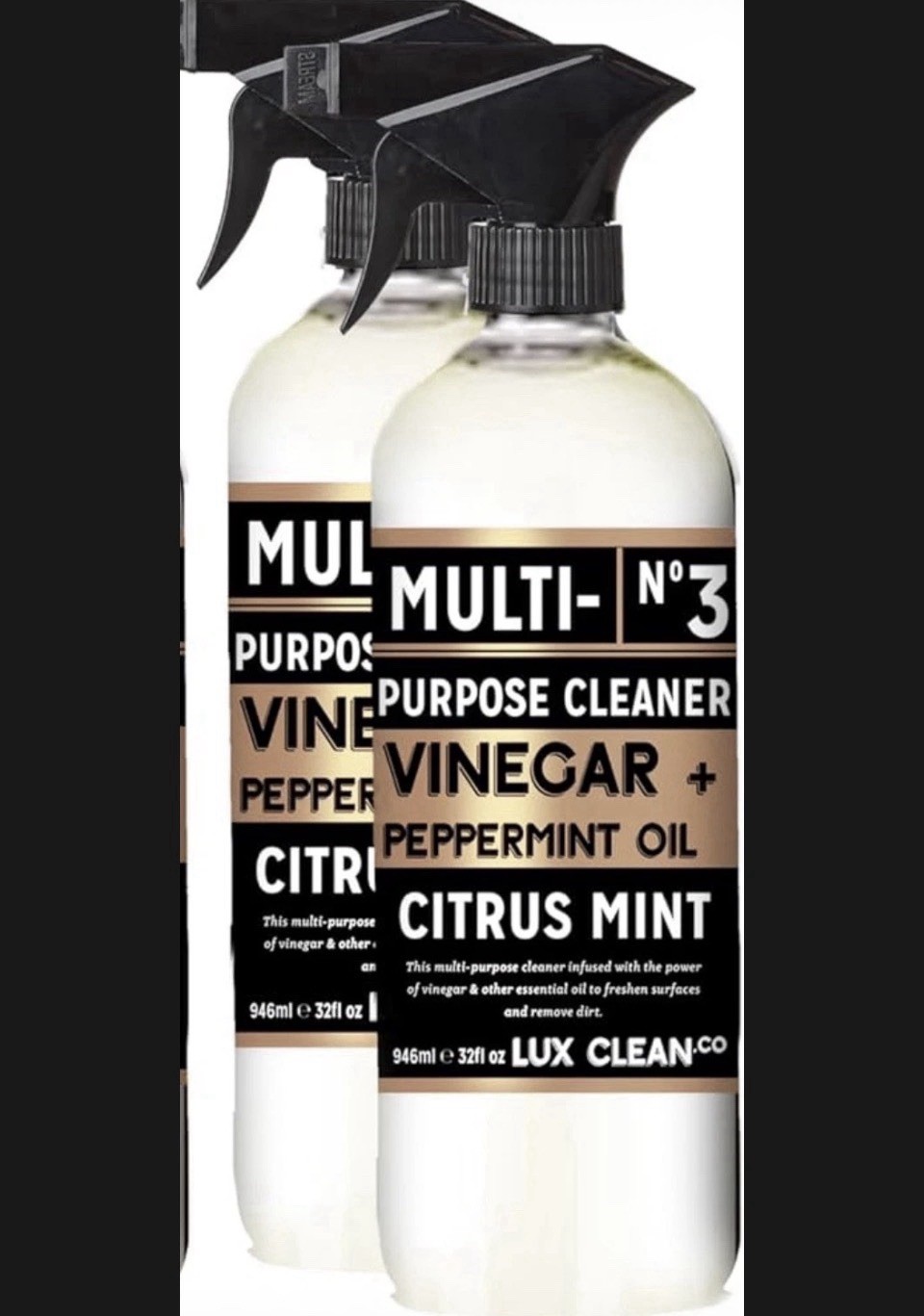 2 Pack LUX CLEAN VINEGAR + PEPPERMINT Kitchen Refresher CLEANER CITRUS MINT
