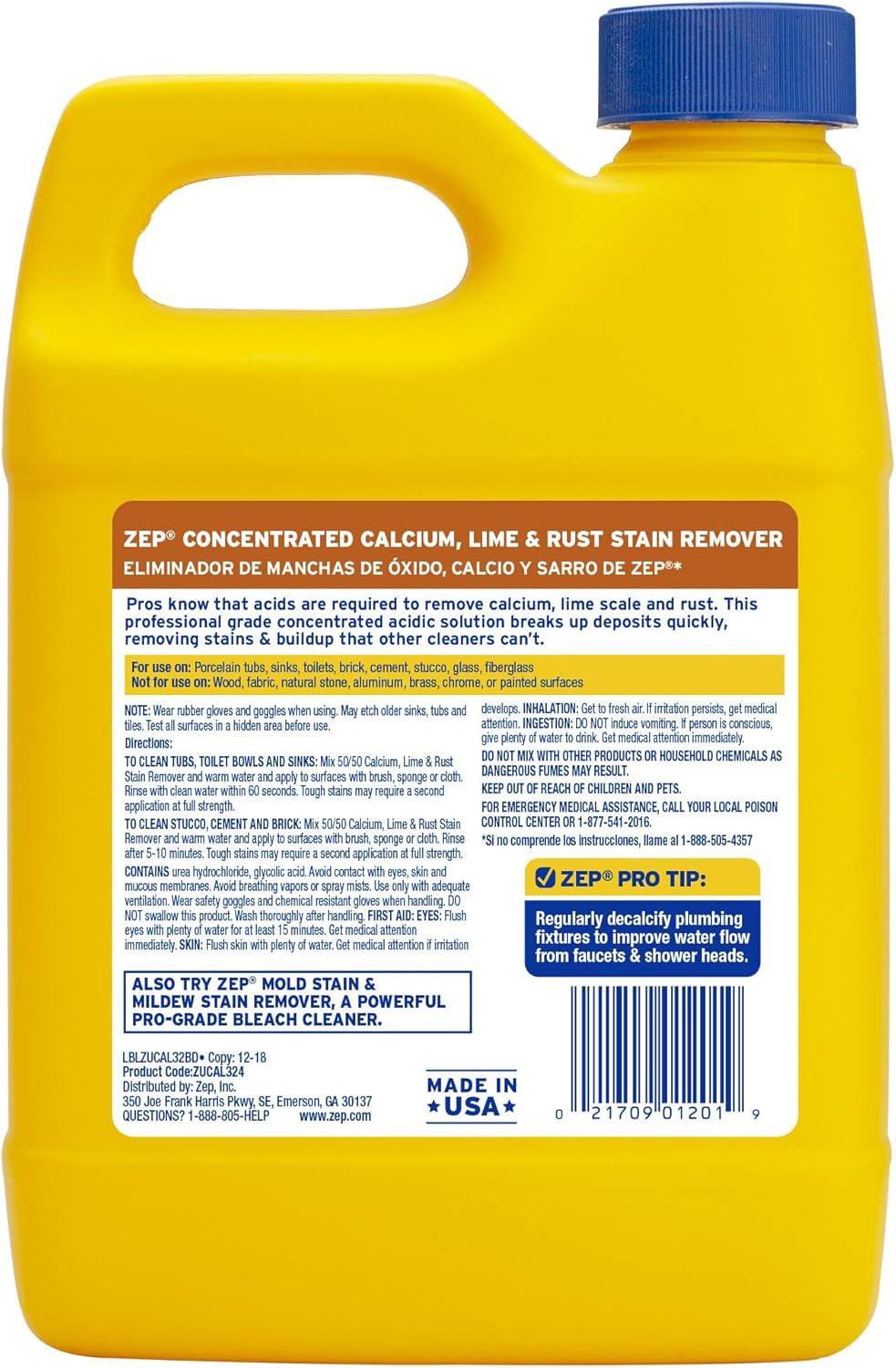 Enforcer ZUCAL32 32-Ounce Zep Calcium Lime and Rust Remover