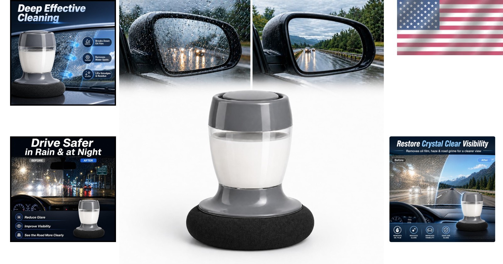 Luxury 2-in-1 Windshield Cleaner with Built-in Reservoir for Crystal Clarity
