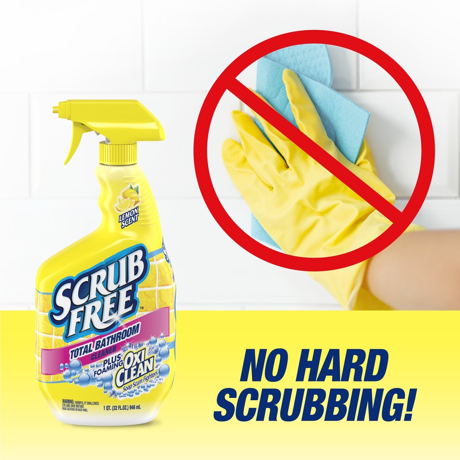 8 pack Total Bathroom Cleaner W/ OxiClean Lemon Scent 32 fl oz