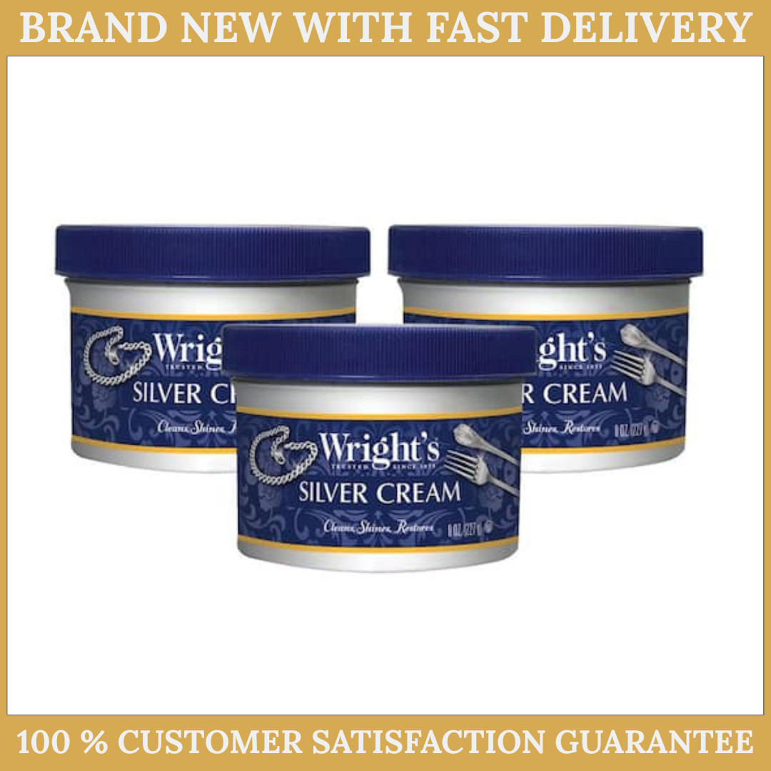 Wright’s 8 oz Silver Polish Cream–Tarnish Remover & Shine Restorer Pack of 1,3,6