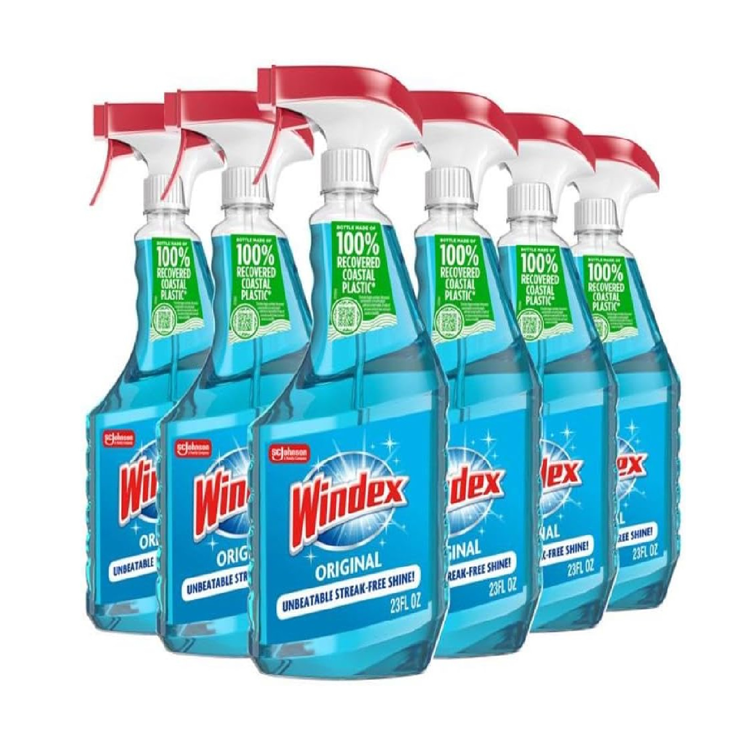Windex Pack of 6 Glass and Window Cleaner Spray Bottle, Original Blue, 23 fl oz