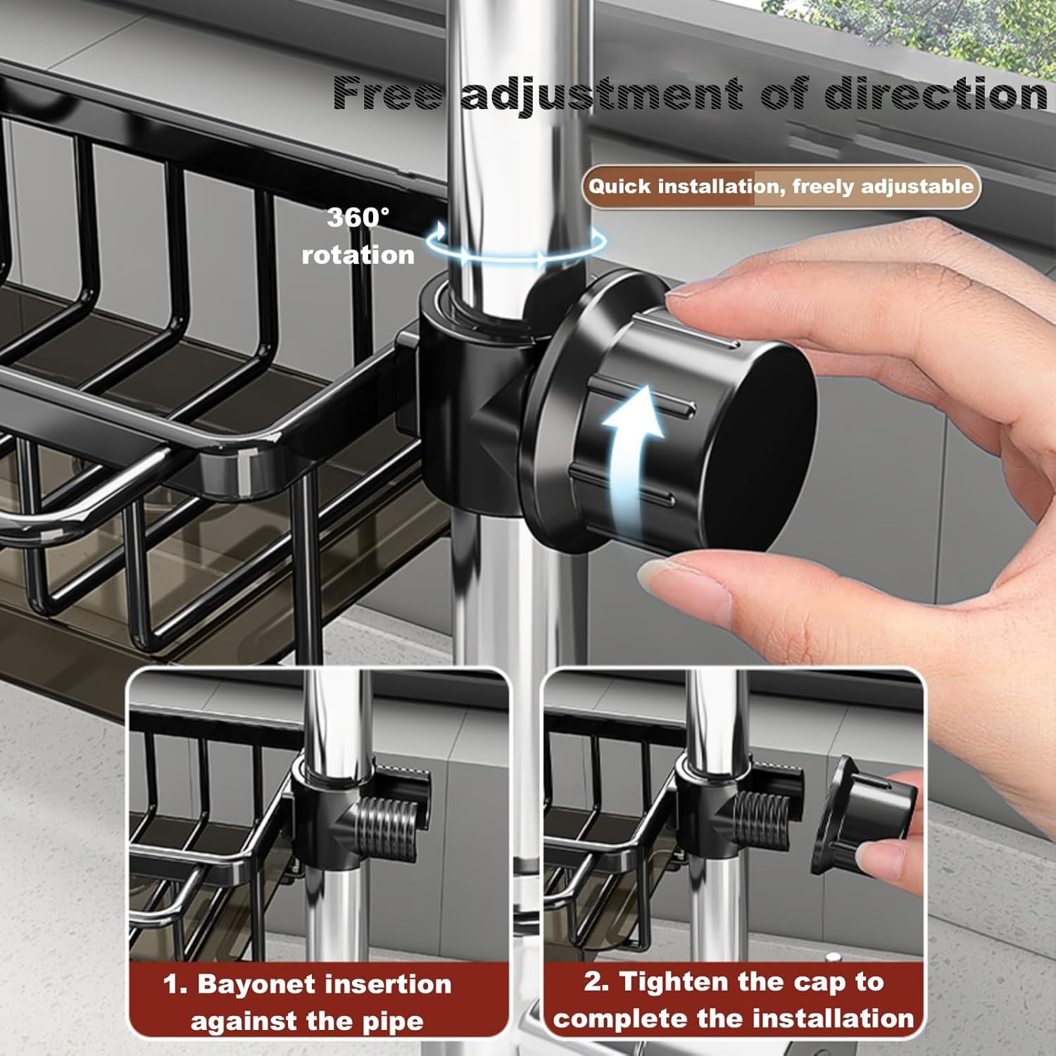 Sink Organizer Rack for Kitchen and Bathroom, 2025 New Stainless Steel