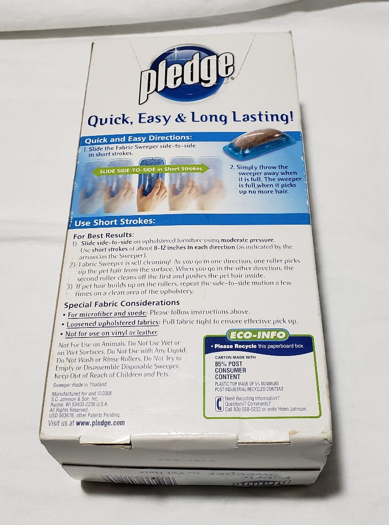 Pledge Pet Hair Fabric Sweeper Multi Use Discontinued New In Box