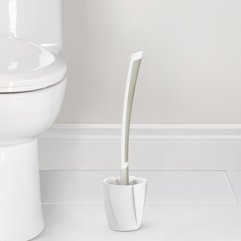 Products 17253 LOOEEZ Hygienic Toilet Squeegee/Brush, White with Grey