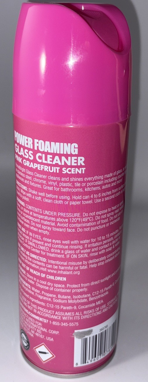 Homebright Power Foaming Glass Cleaner 12oz Pink Grapefruit Scent-NEW-SHIP24 HRS