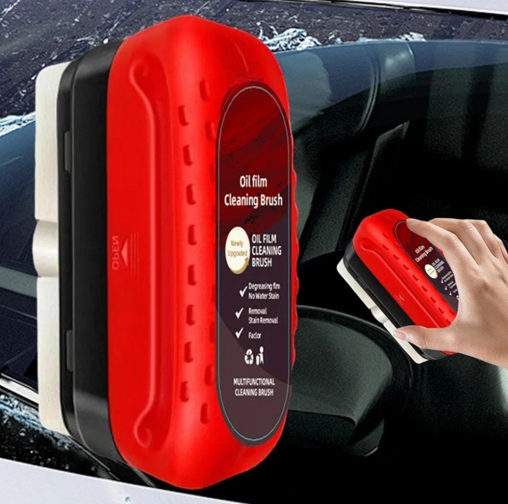 Automotive Oil Film Cleaning Brush, Windshield Cleaner for Car Windows & Glass