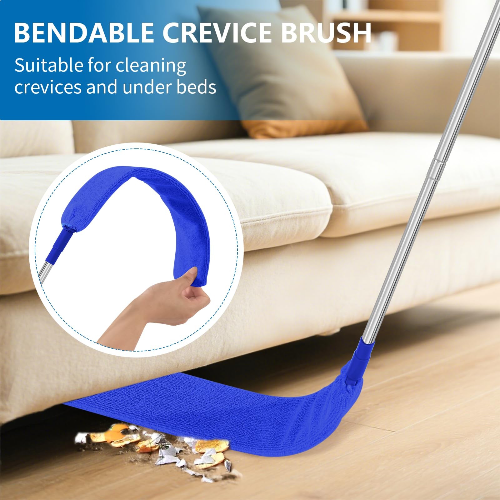 5PCS Dusters for Cleaning, Extendable Microfiber Duster with Extension Pole U…