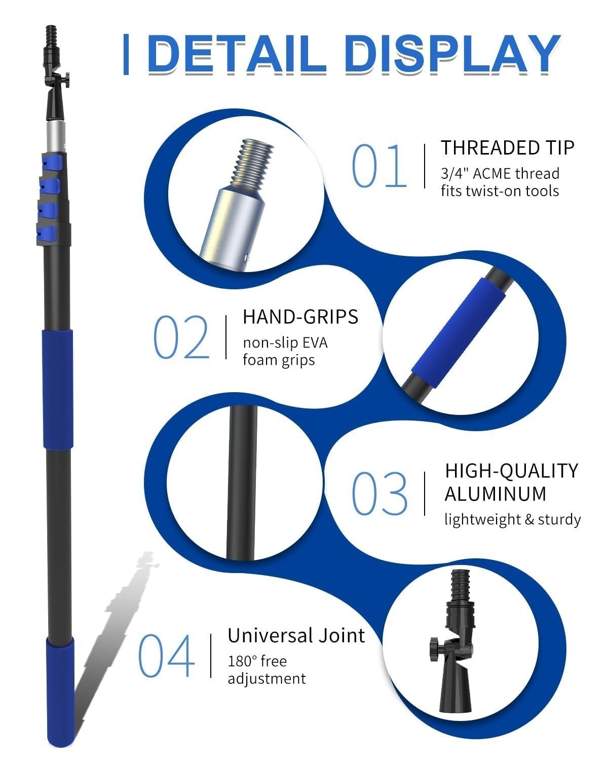 26 Foot High Reach Duster Kit with 5-19 ft Telescoping Extension Pole