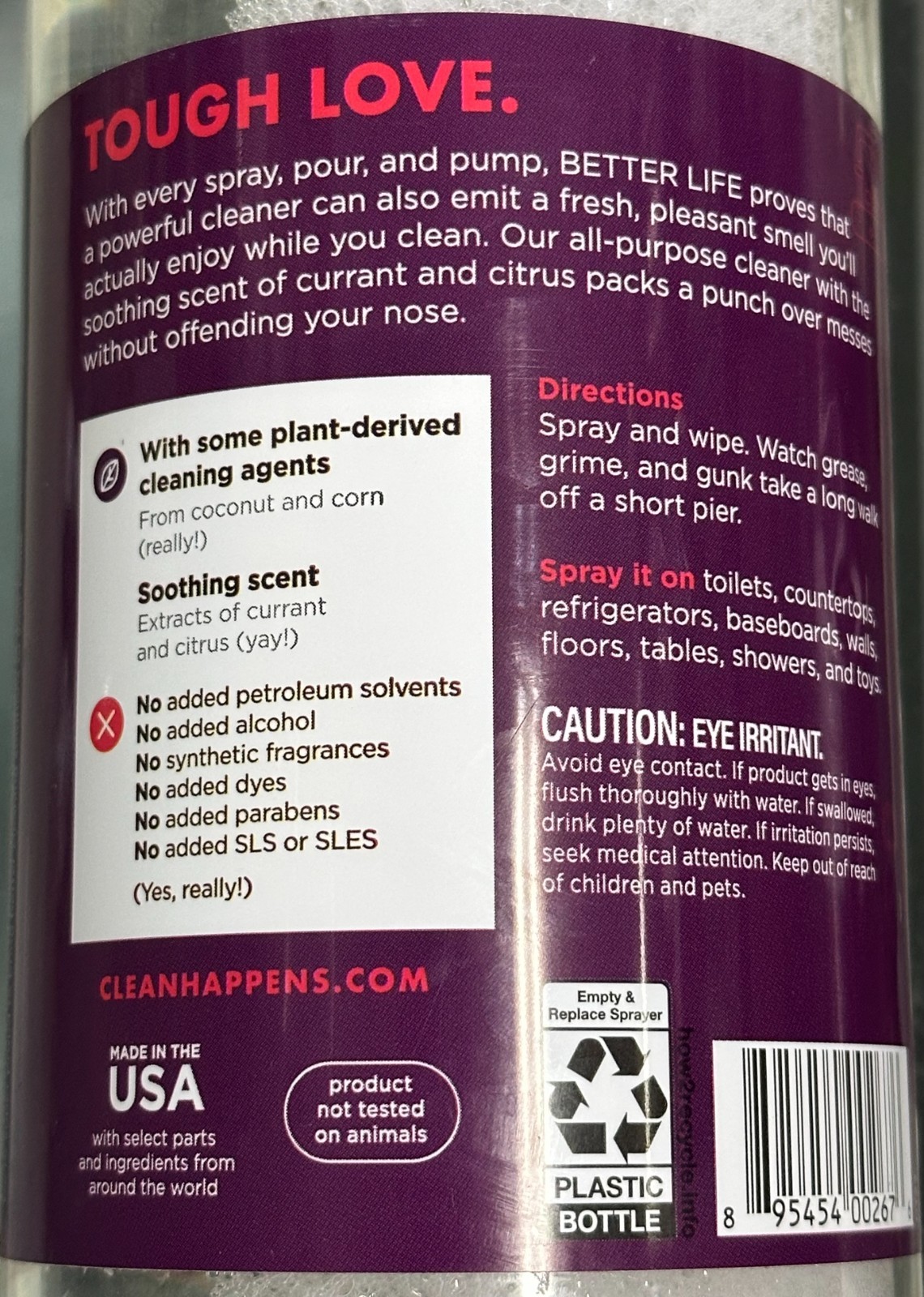 (2-Pack) BETTER LIFE All-Purpose Kitchen Odor Refresher Cleaner CURRANT & CITRUS