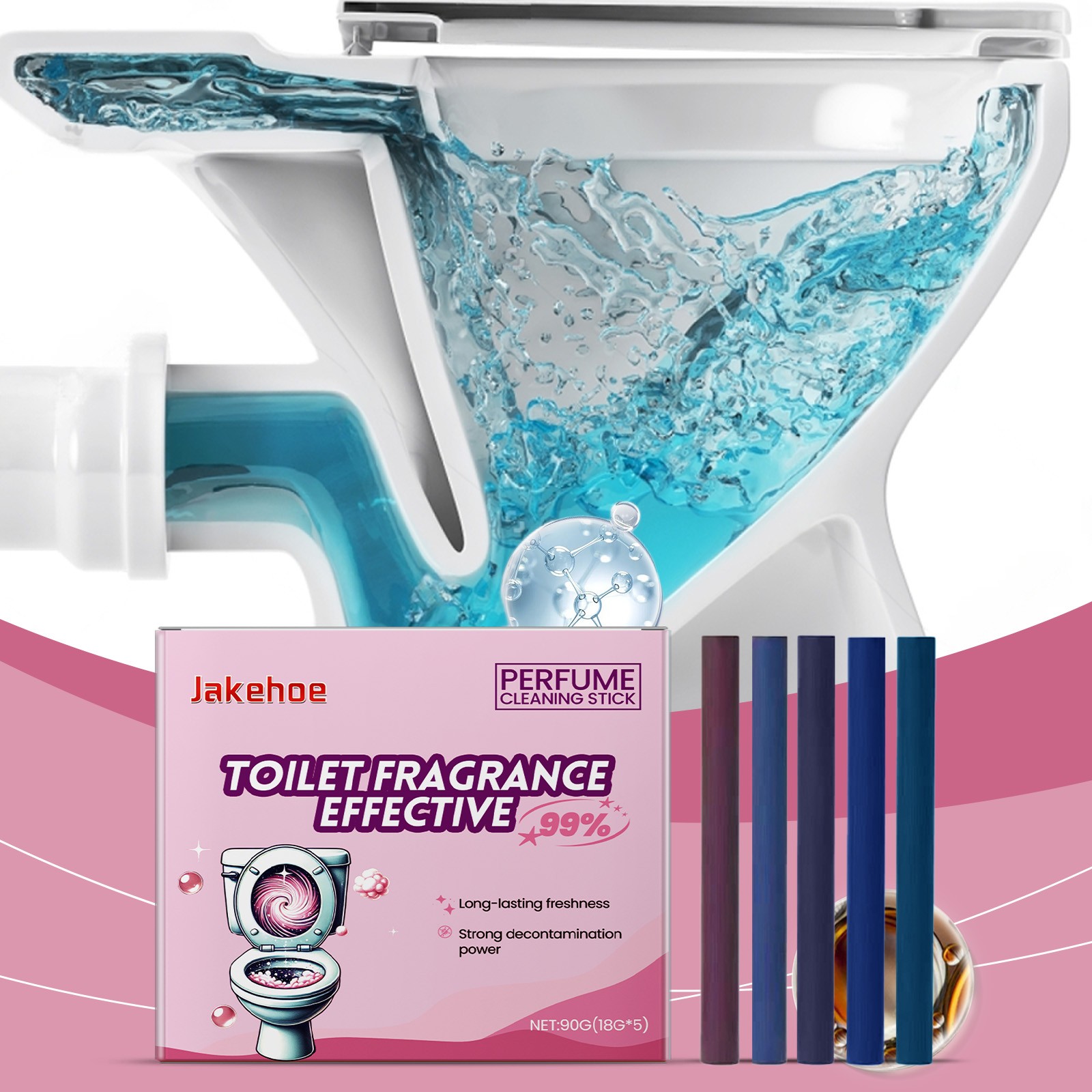 Jakehoe Eau De Toilette Stick Toilet Cleaning Deodorizing Odor Cleaning Toilet F