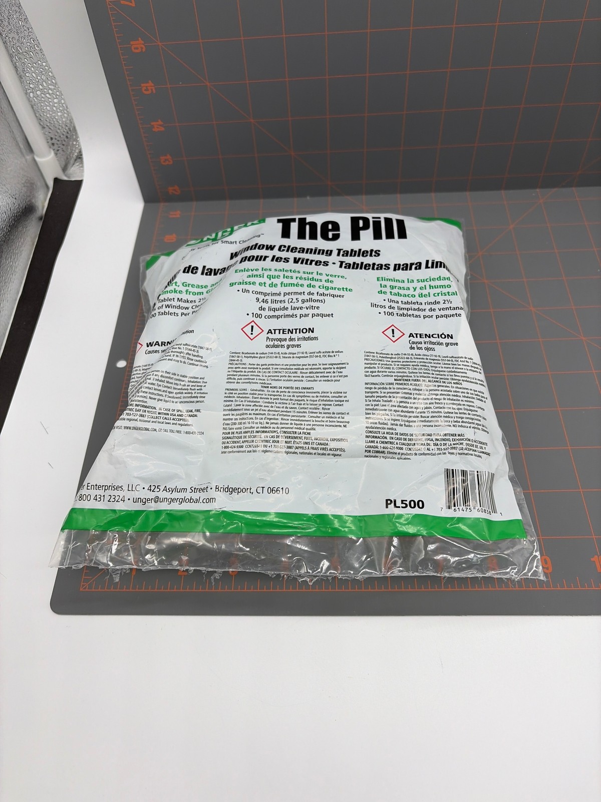 Unger The Pill Window Cleaning Tablets 100 Pack Glass Cleaner Green White