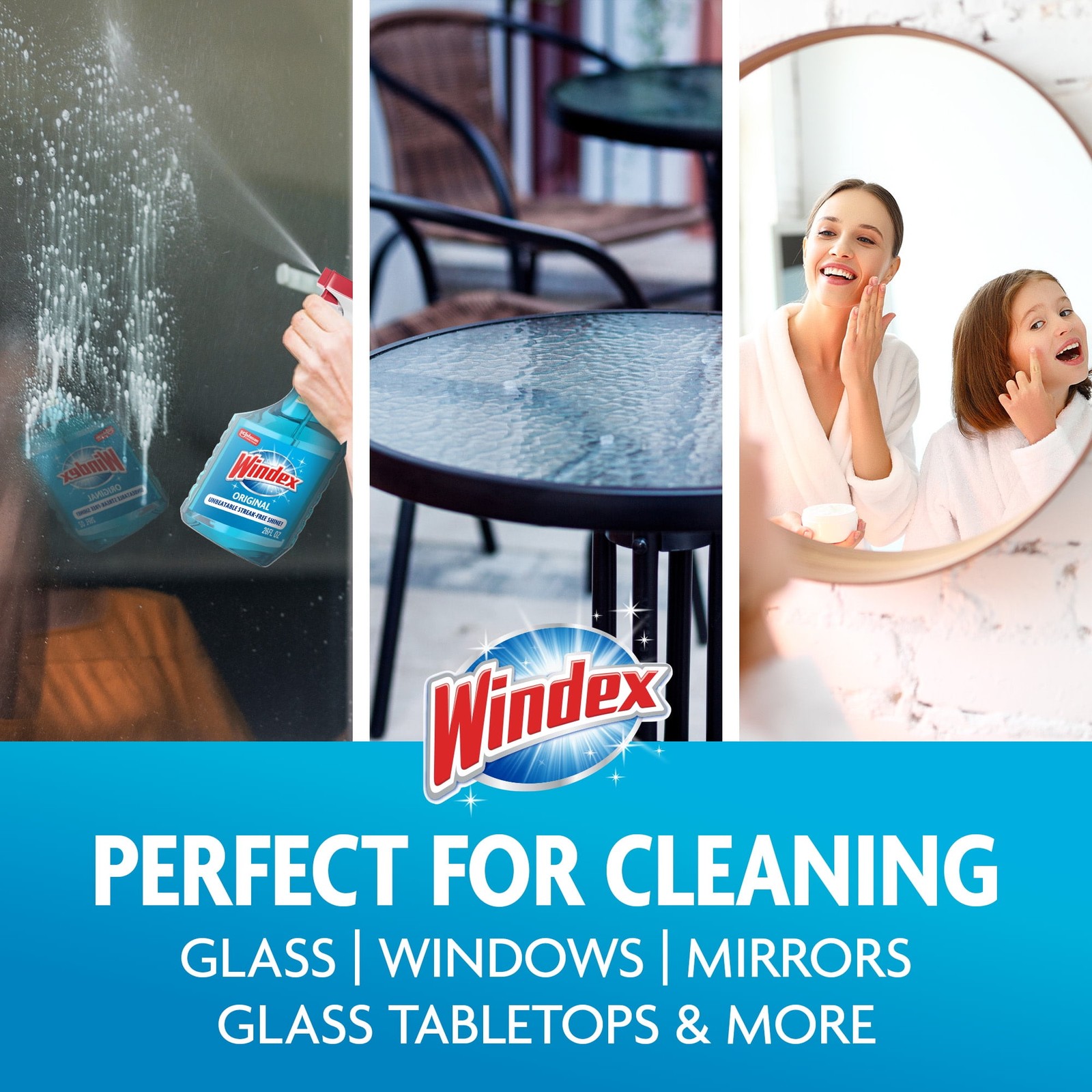 Windex Glass and Window Cleaner Spray Bottle, Original Blue, 23 fl oz