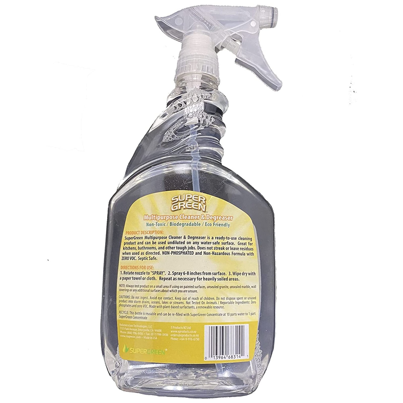SuperGreen All-Purpose Cleaner | Scent Free | 32 Ounce 32 Fl Oz (Pack of 1)