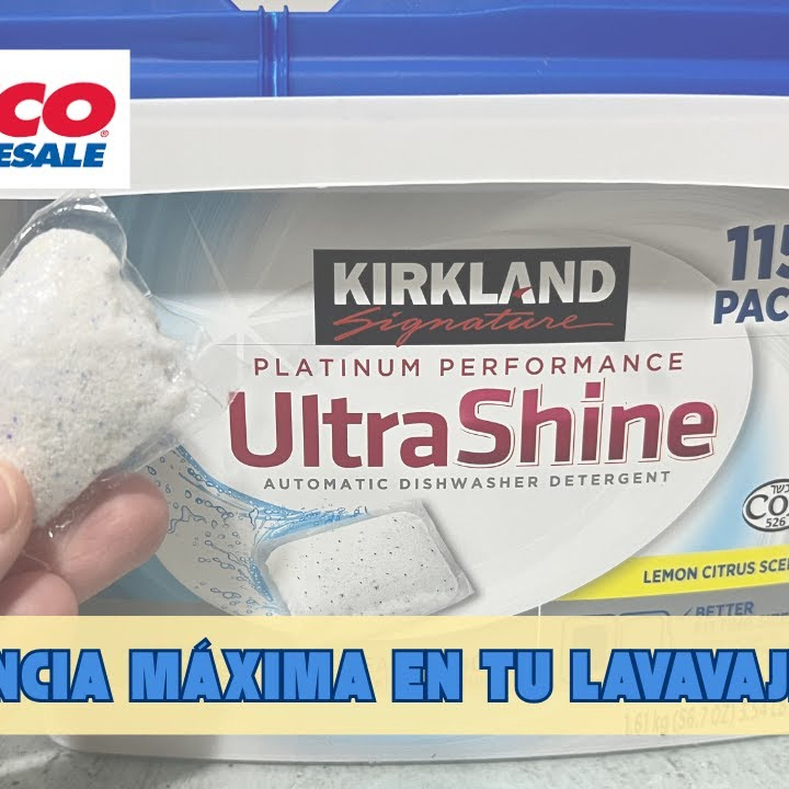 Kirkland Dishwasher Pods Detergent 115 Ct Lemon Citrus No Prewash Bulk Tablets