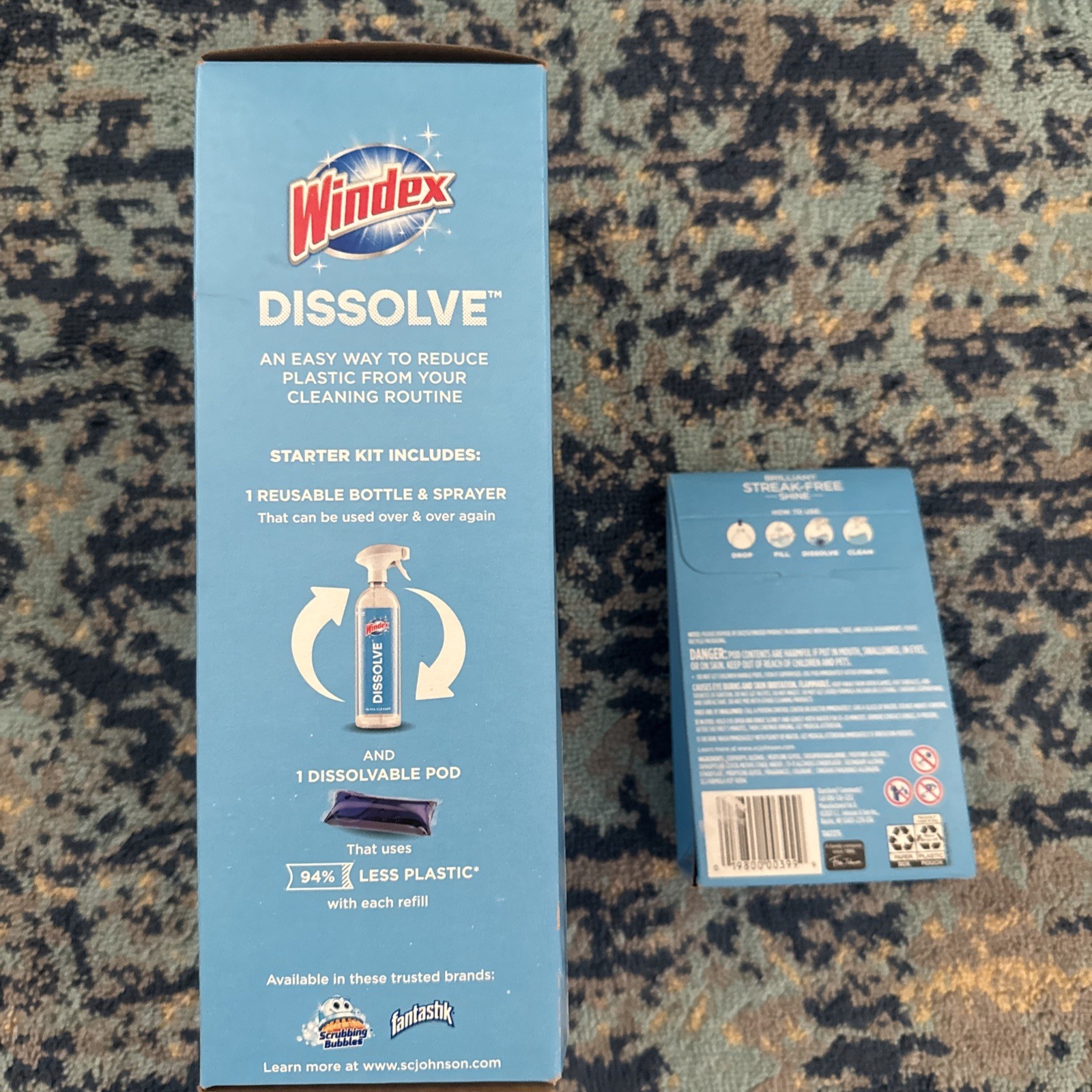 New in Box! Windex Dissolve Starter Kit and 2 Pack refill Eco Friendly