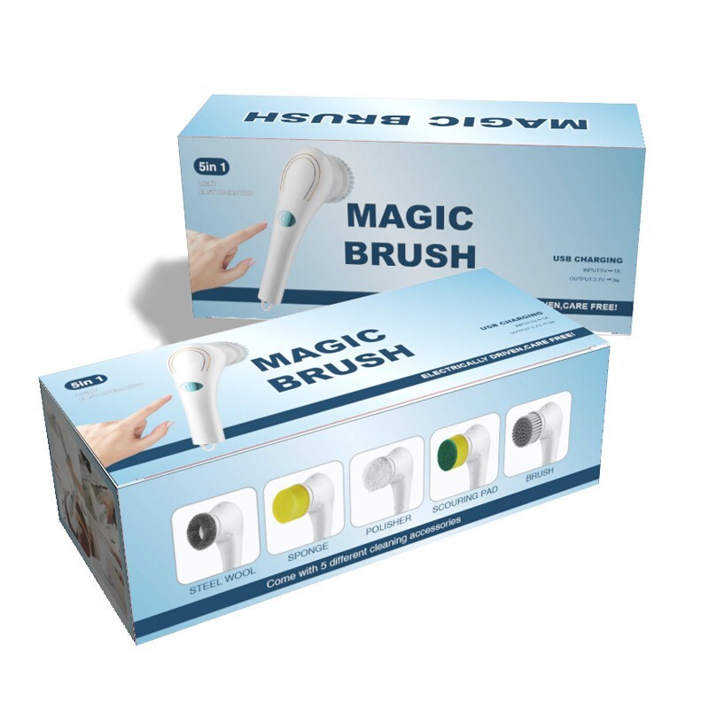 Electric Cleaning Brush Scrub Cleaning Brush With 5 Replaceable Brush Heads