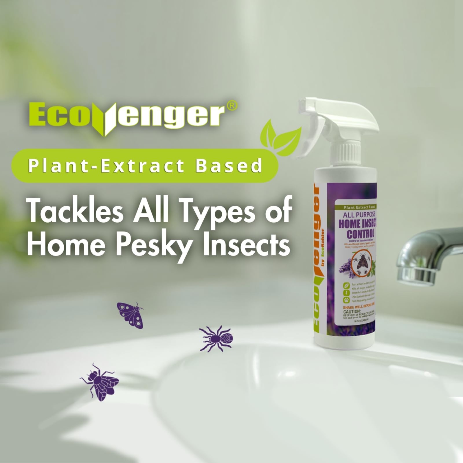 All-Purpose Insect Control 16 oz – Fast Kill Fleas, Roaches, Spiders, Non-Toxic
