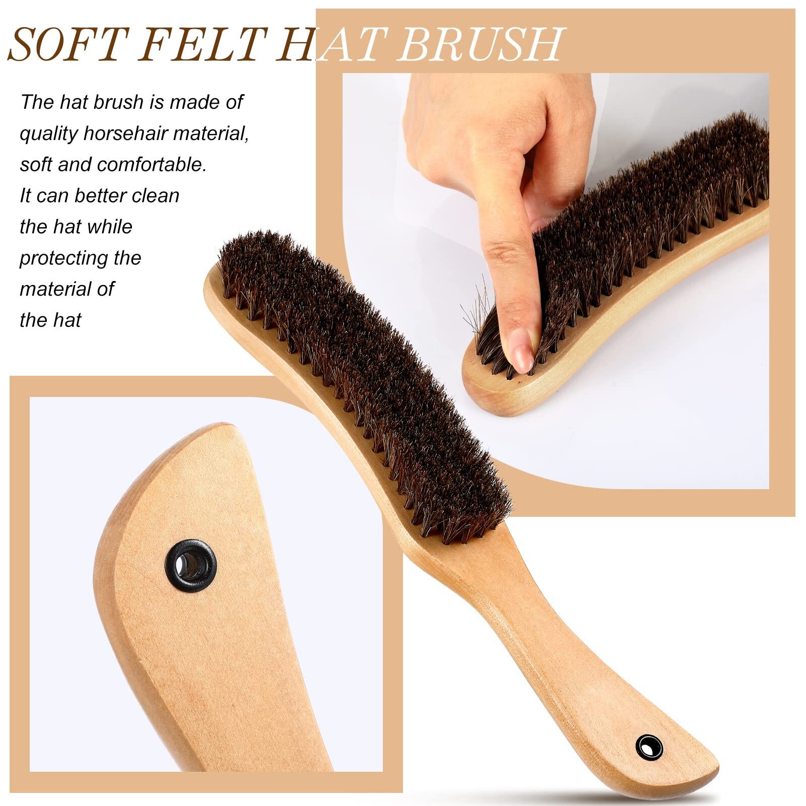 2 Pack Felt Hat Cleaning Brush for Western Cowboy Hat Fedora Hat Baseball Cap