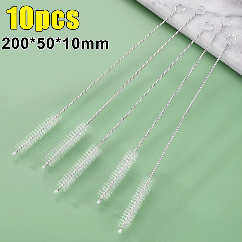 Long Straw Cleaning Brush Kit Reusable Tube Pipe Cleaner Nylon Stainless Steel H