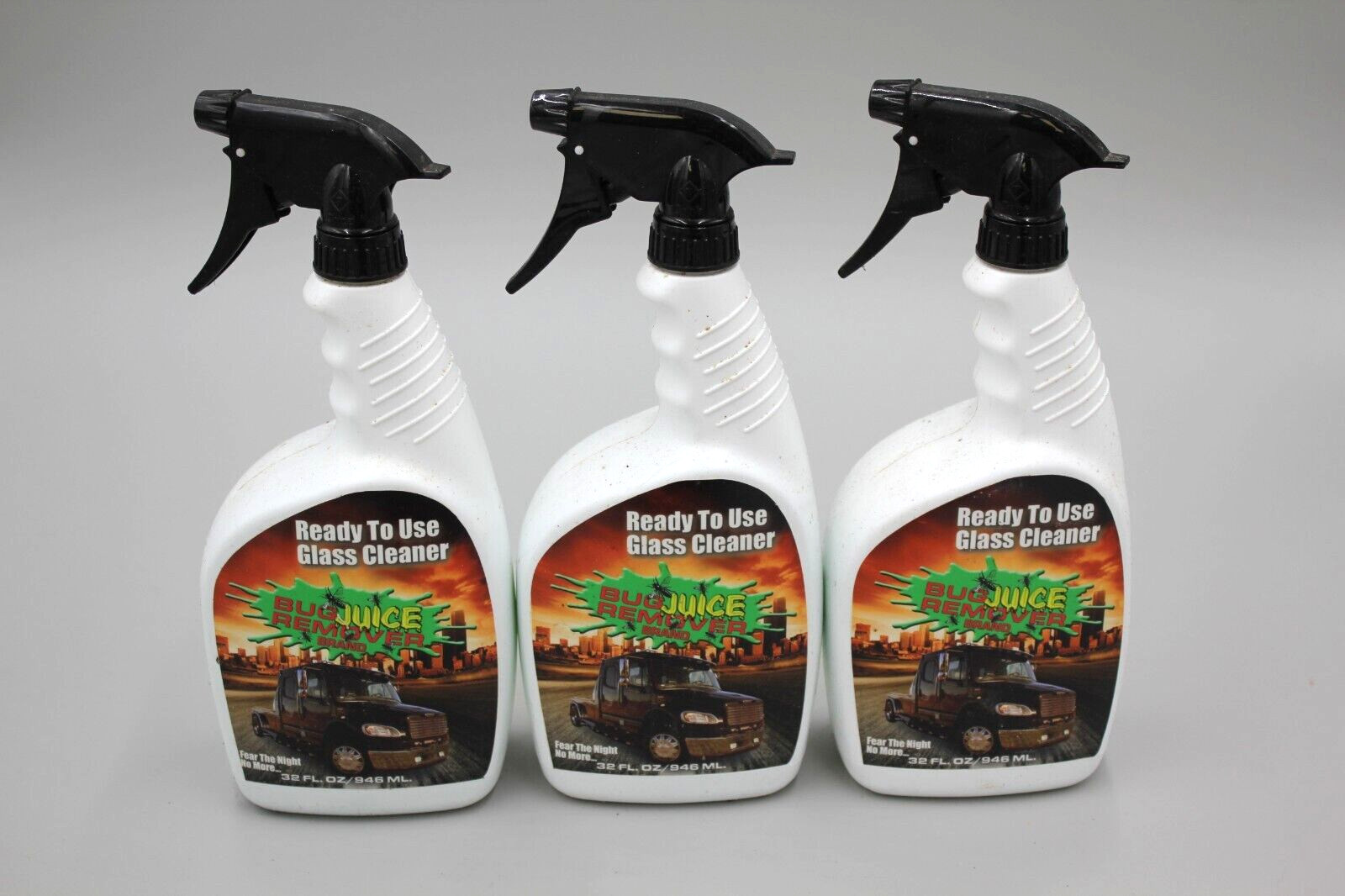 Lot of 3 (32oz) Heavy Duty Bug Juice Remover Glass Cleaner Spray Bottles NEW
