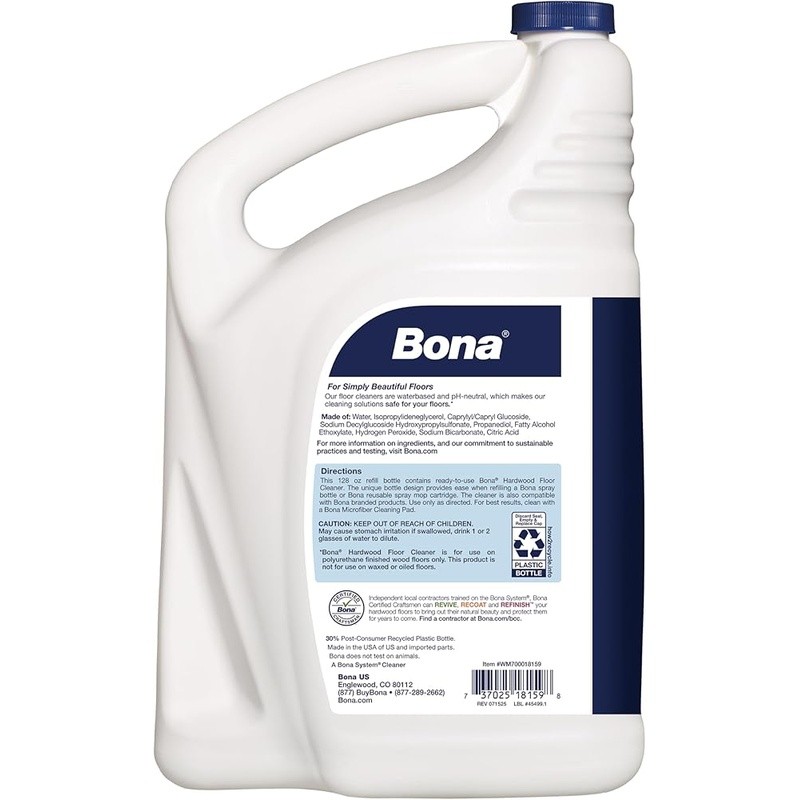 Natural Floor Cleaner pH Neutral Biobased Refill Safe Wood Floors 30% Recycled