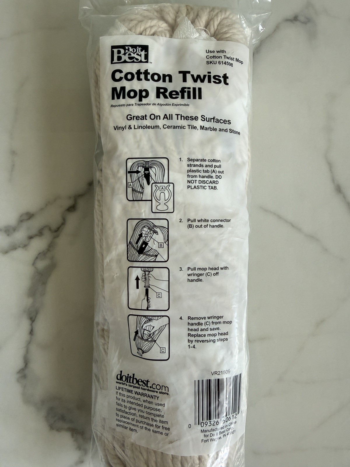 Do it Best 13 In. Cotton Twist Mop Refill 60612 SIM Supply, Inc. 60612 639540