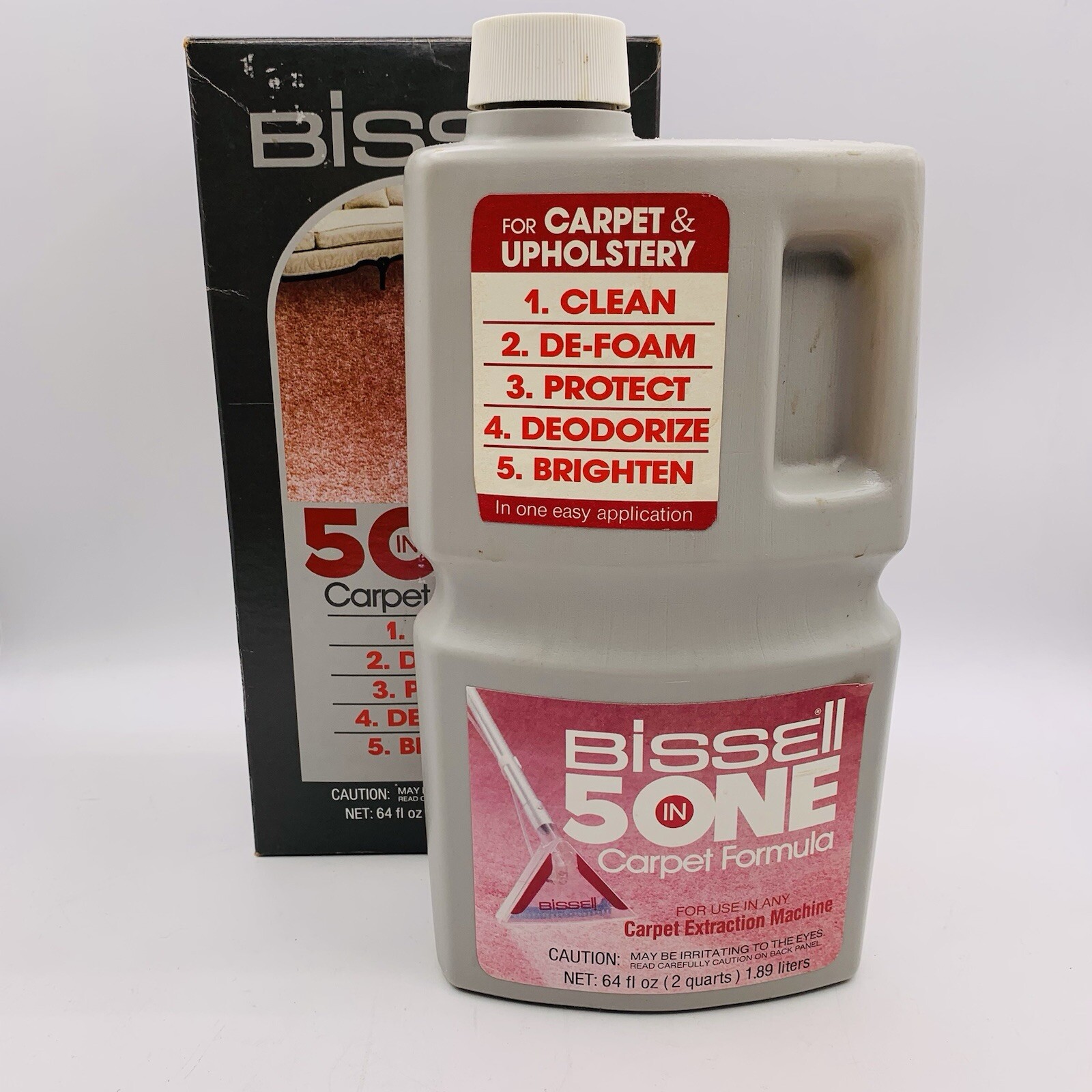 Vintage Bissell 5 In One Carpet Formula 1987 (4 LB Bottle) In Open Box 64 fl oz