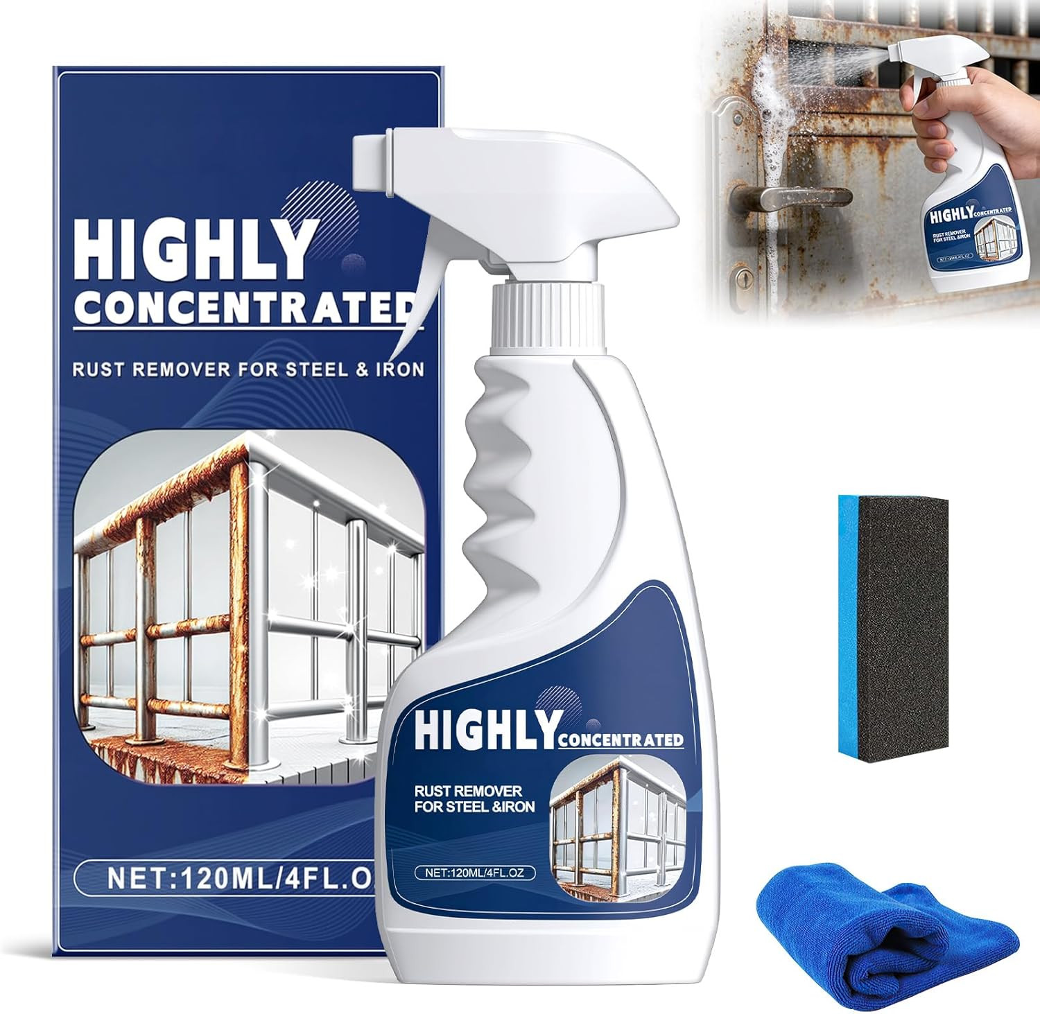 Rust Remover Spray Metal Cleaner Heavy Duty Fast Acting for Automotive Tools
