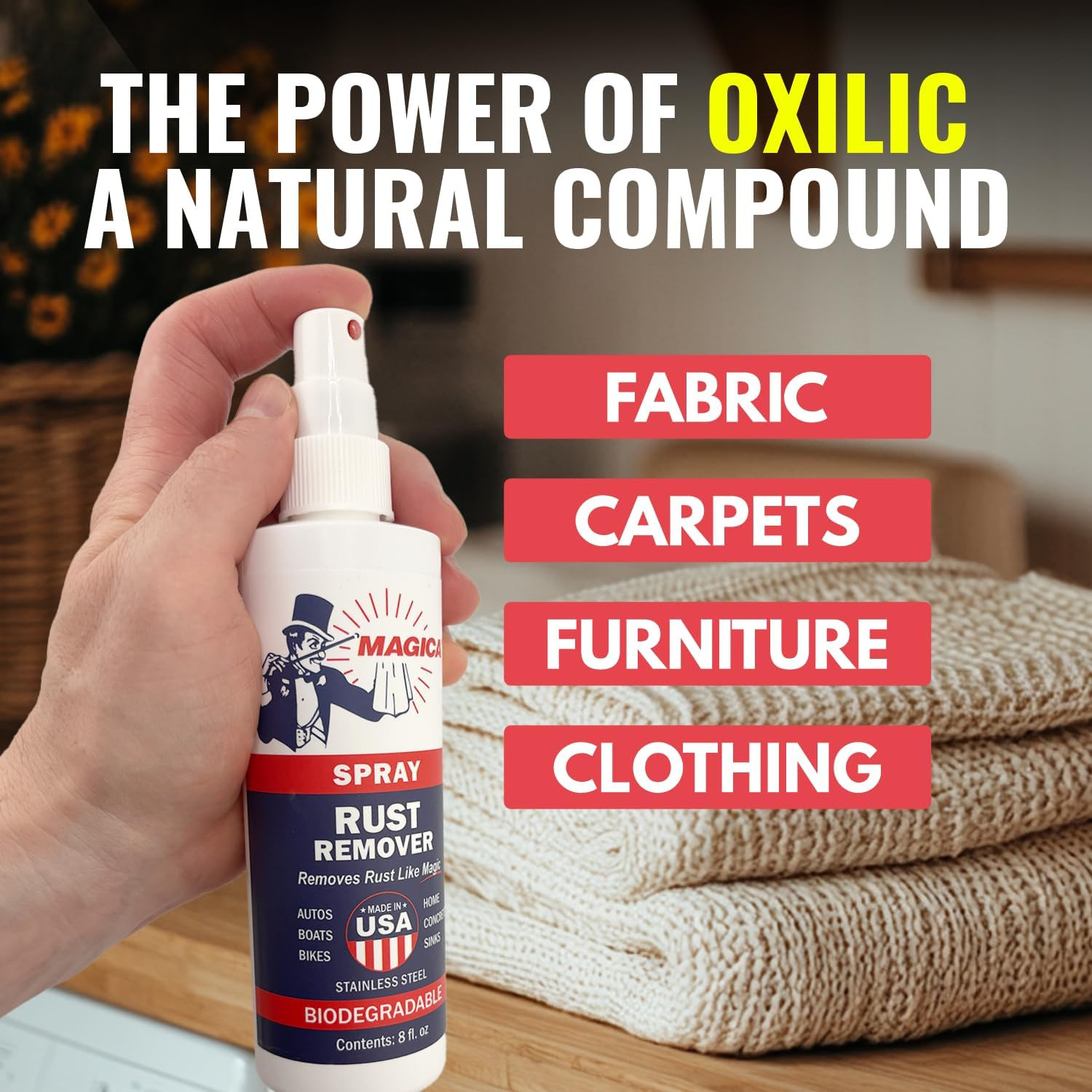 Magica® Rust Remover (8Oz Spray) Reliably Removing Rust Stains for over 35 Years