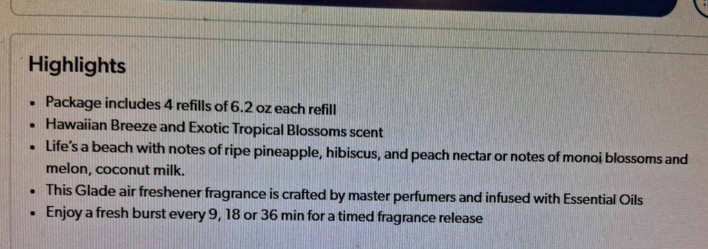 HAWAIIAN BREEZE/BLOSSOMS GLADE AUTOMATIC SCENTED SPRAY CANS, (4-6.2 oz REFILLS)