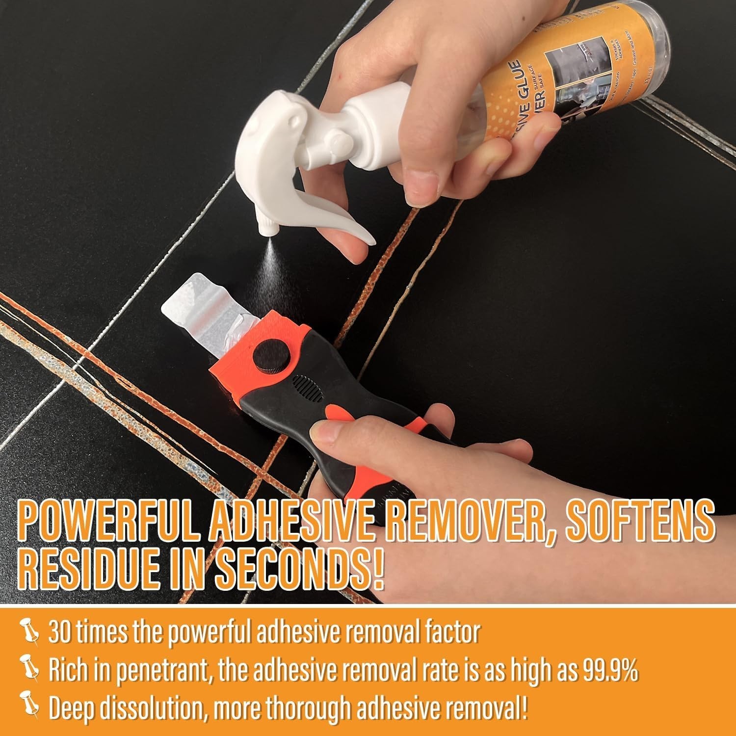 Adhesive Remover, 3.3 fl.oz Sticker Remover Spray for Labels, Glue Remover wi…