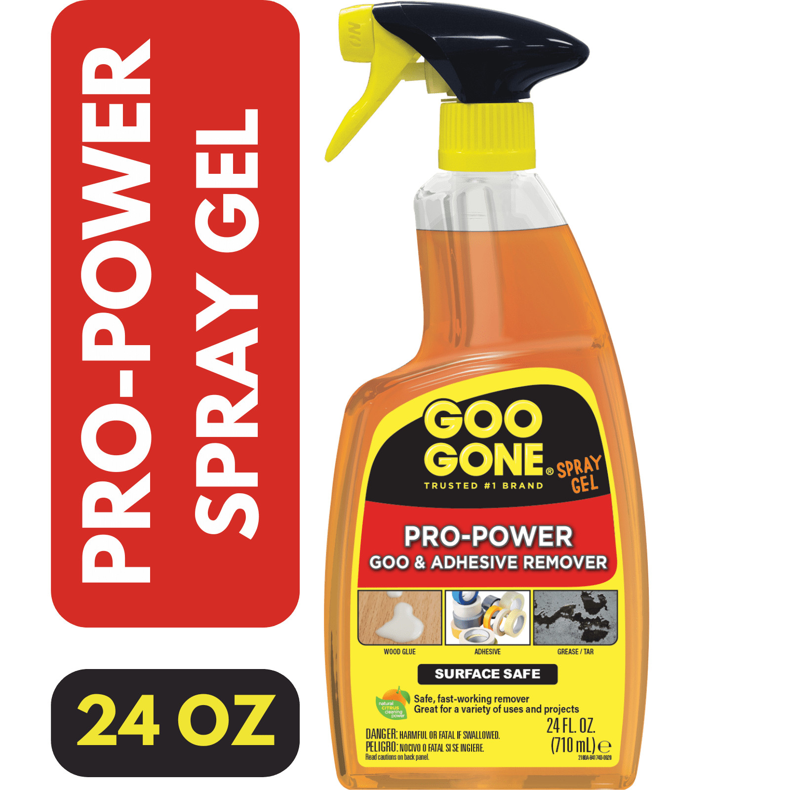 Pro-Power Heavy Duty Tape, Adhesive&Grease Remover Spray Gel,Orange Citrus Scent