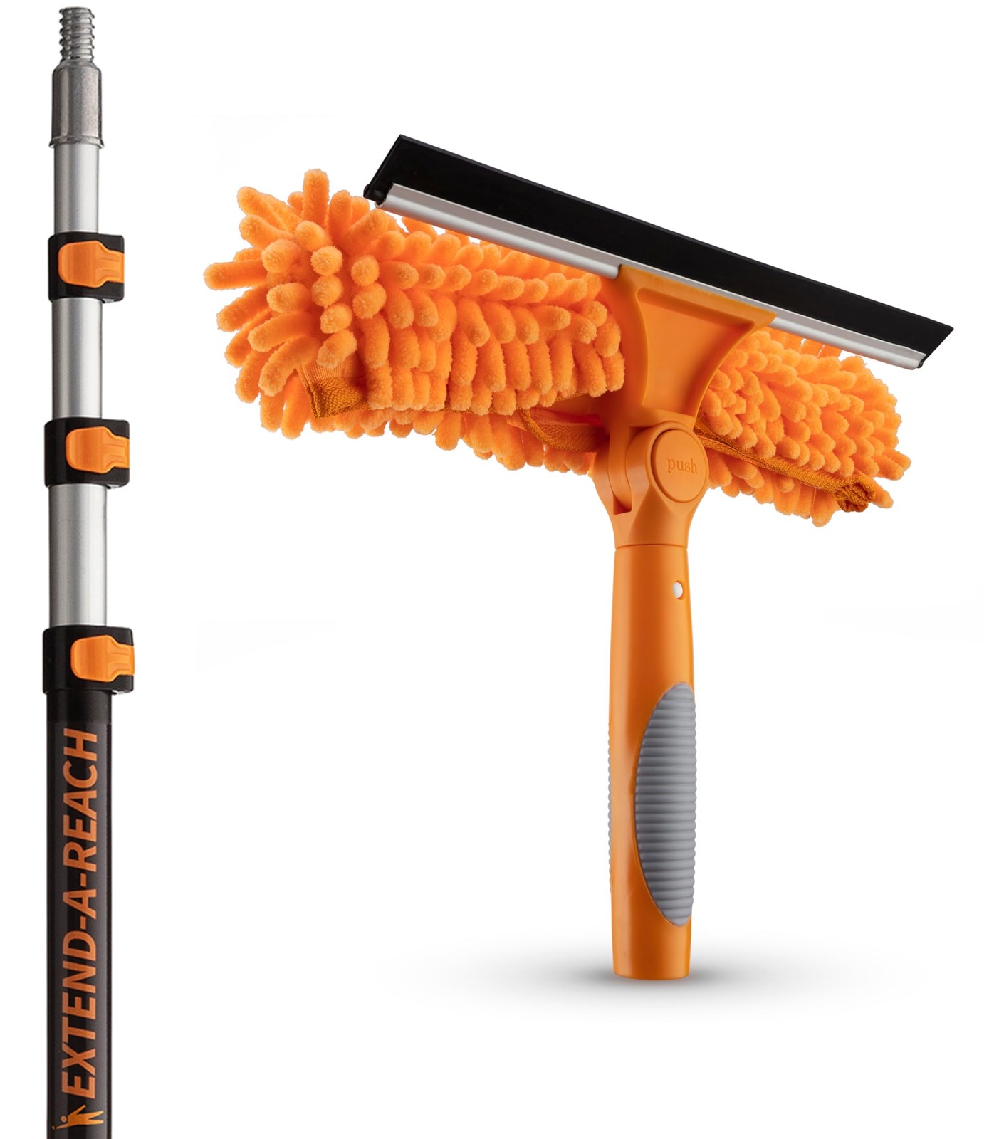 4-12 ft Window Washing Kit with Extension Pole (20+ Foot Reach) // Window Cle…