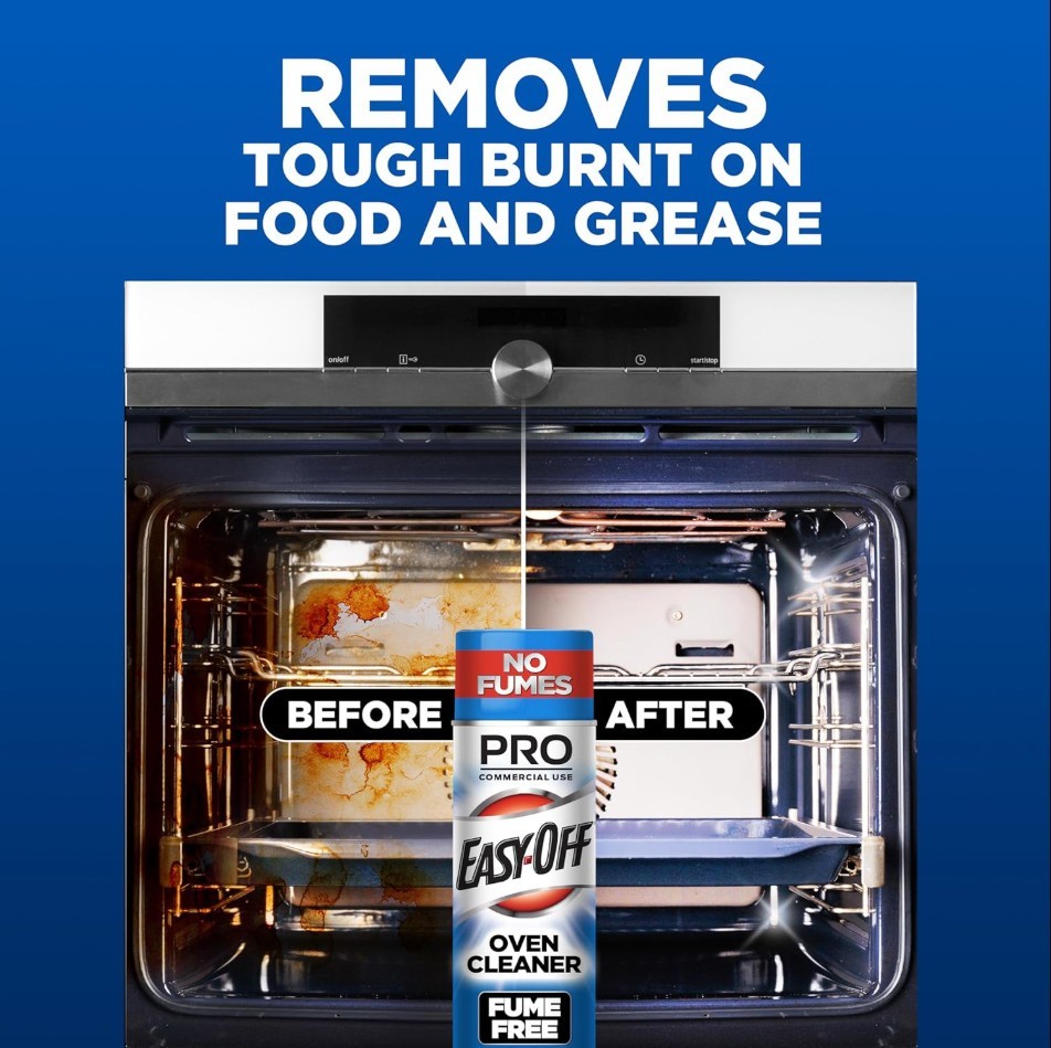 EasyOff Fume Free PRO size Oven Cleaner Foam, Removes Grease & BurnedOn Food,…
