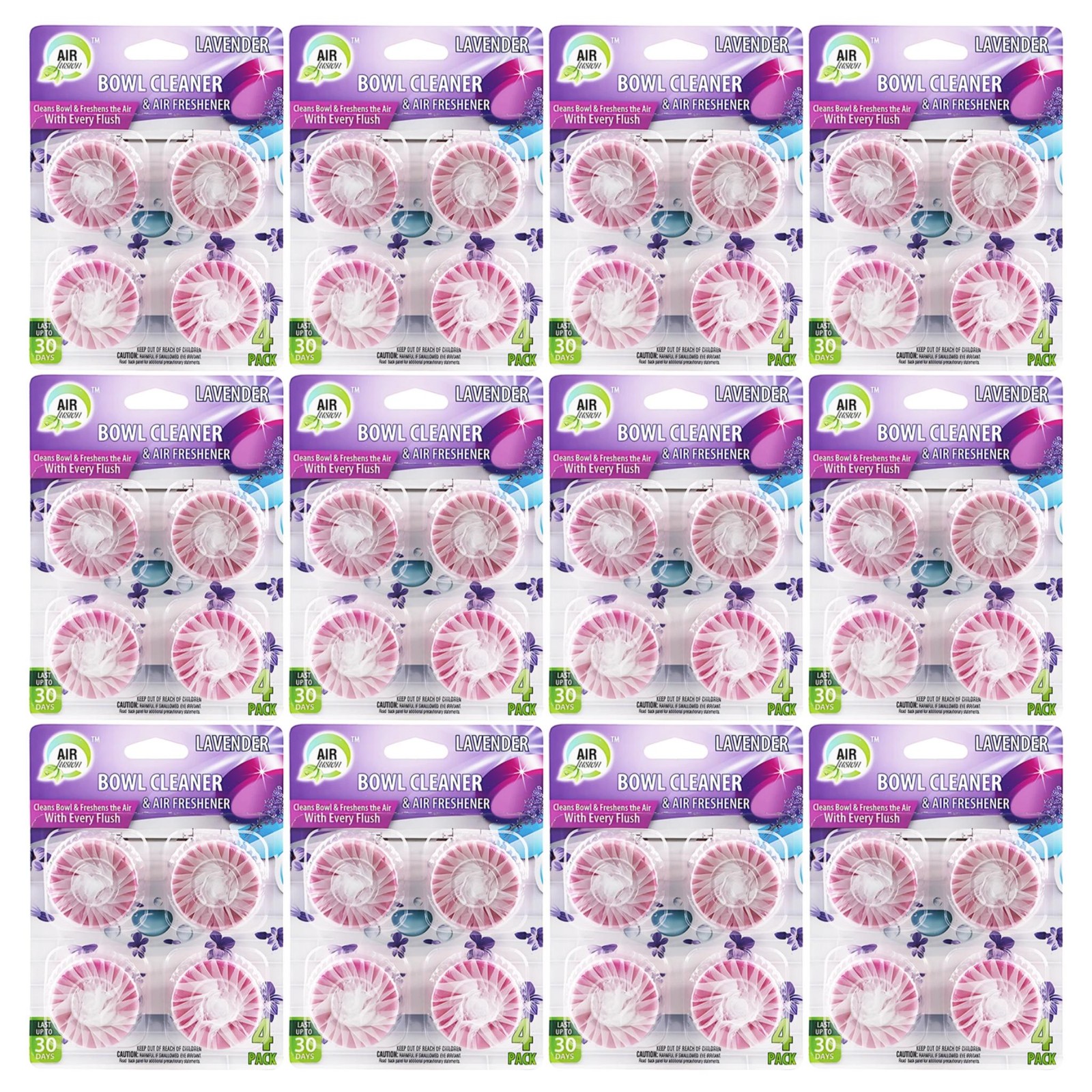 48 Count Lavender Toilet Bowl Cleaner & Air Freshener – Lasts 30 Days