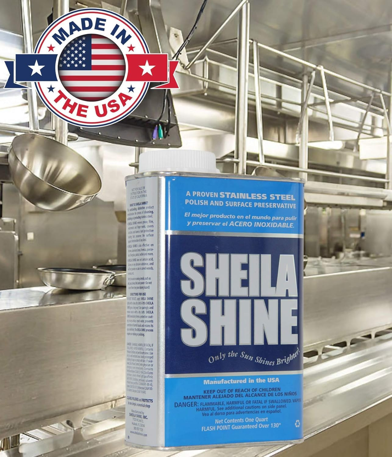 Sheila Shine 1 Quart Stainless Steel Cleaner and Polish W/Microfiber Cloth – Cle