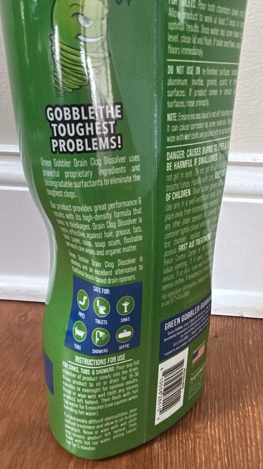 Green Gobbler Liquid Drain Clog Remover & Cleaner Septic 4 Uses- 2 pk of 2