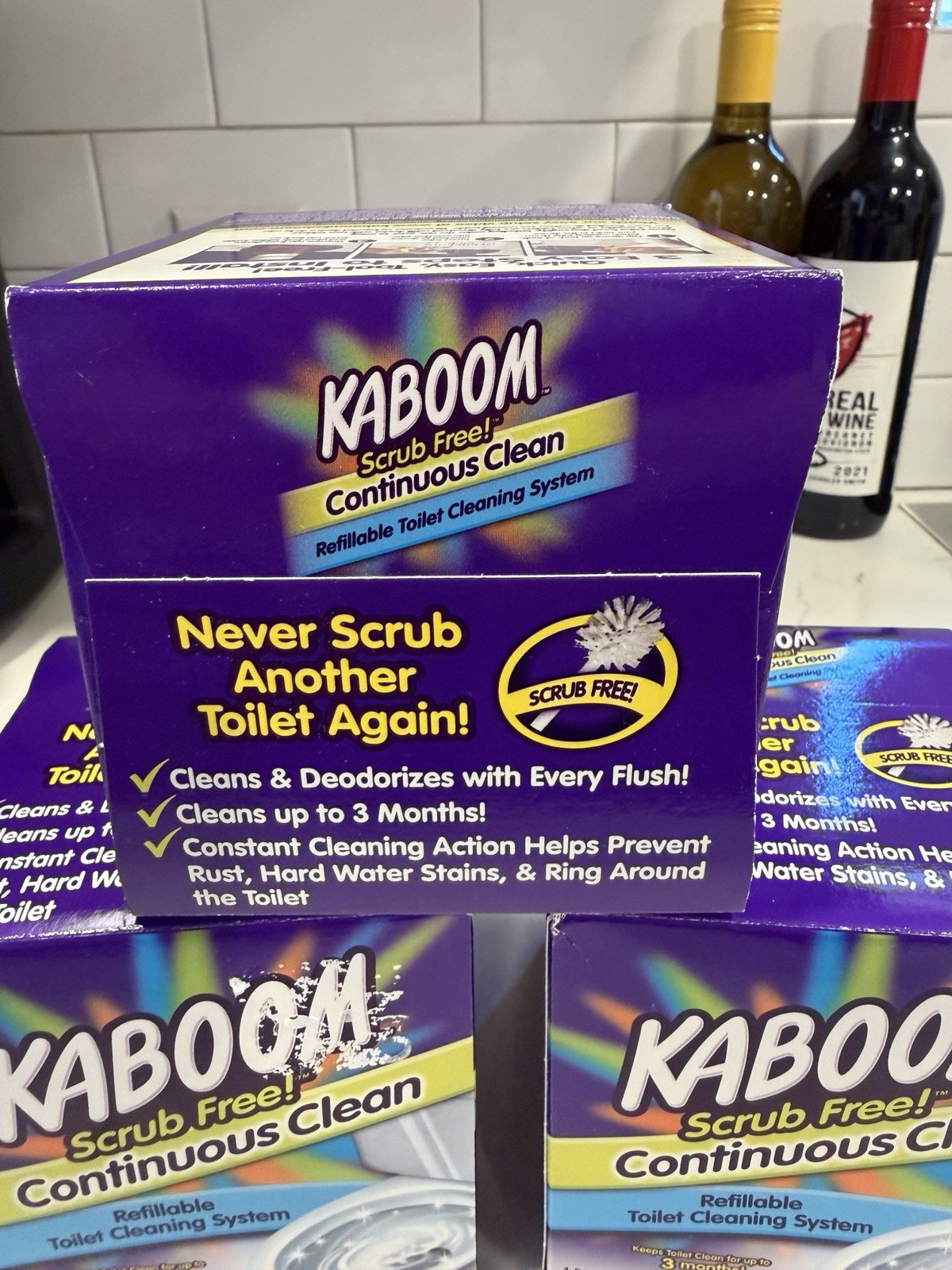 KABOOM Scrub Free Continuous Toilet Cleaning System Automatic Cleaner NEW 3 Box