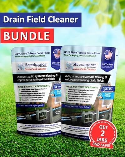 Dr Pooper Drain Field Cleaner Tablets 2-Pack for Septic Tanks & Odors
