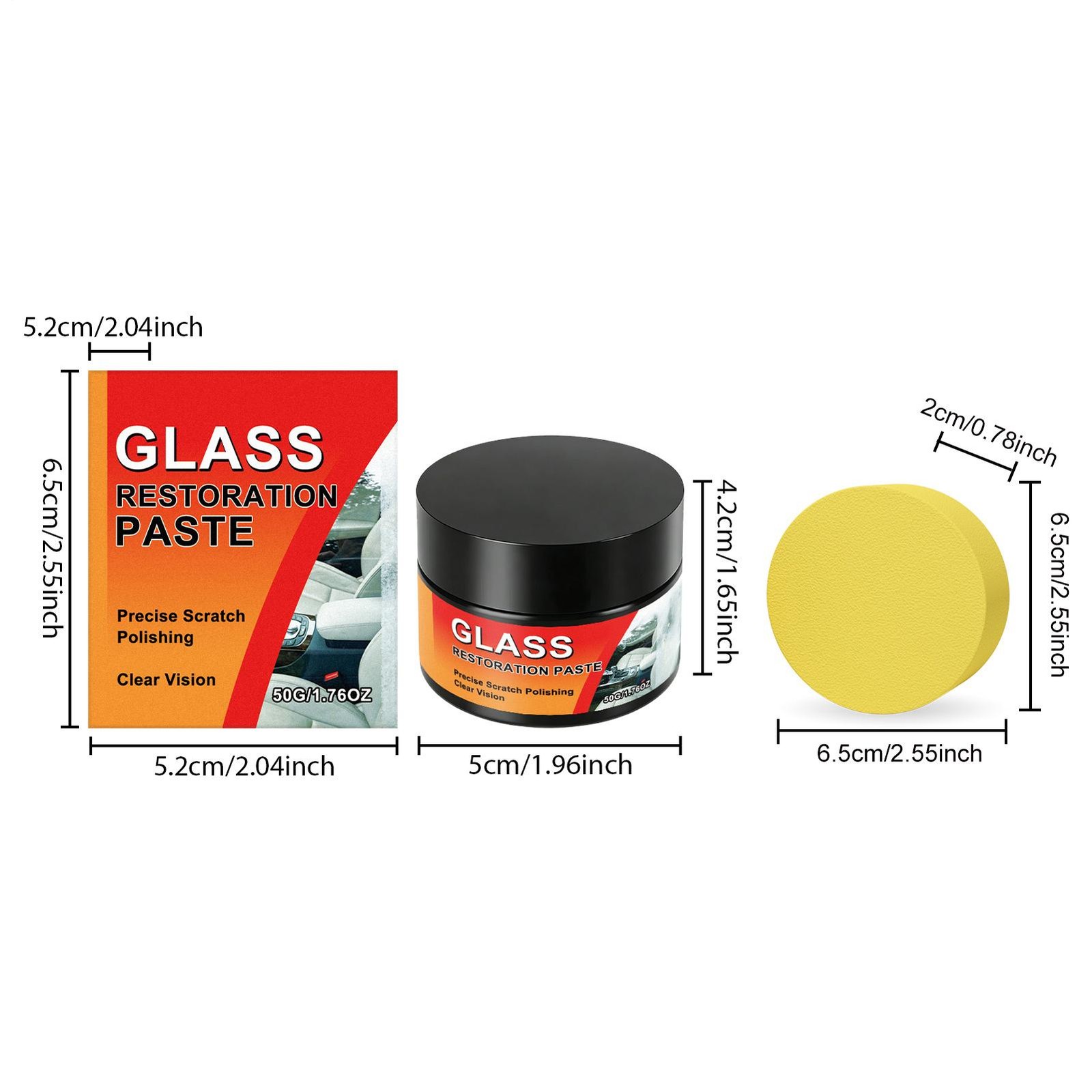 Glass Scratch Remover 50g with Sponge Polishing Cleaning Wax Car Repair