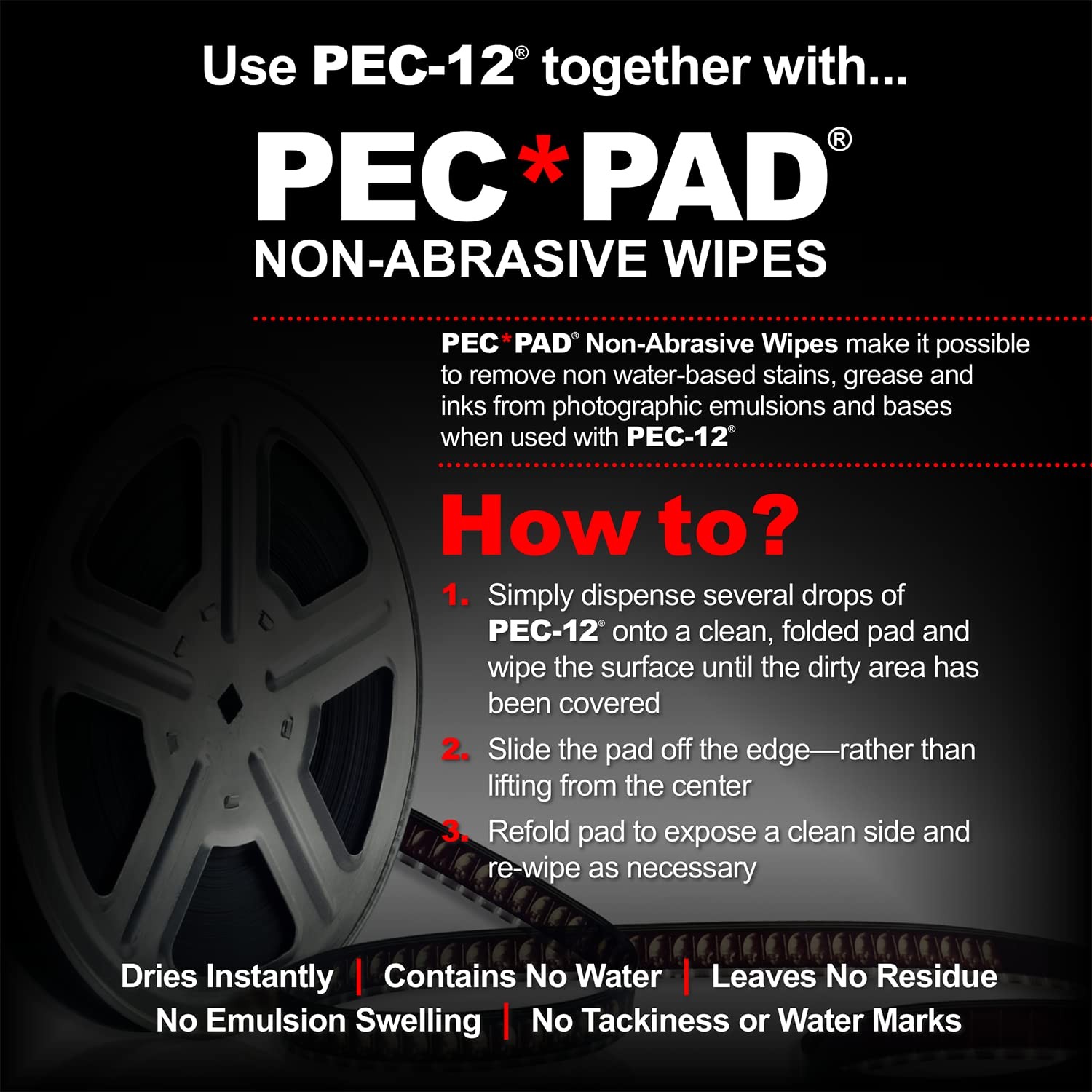 PEC12 Photographic Emulsion Cleaner Kit and PECPAD Lint Free NonAbrasive Wipe…